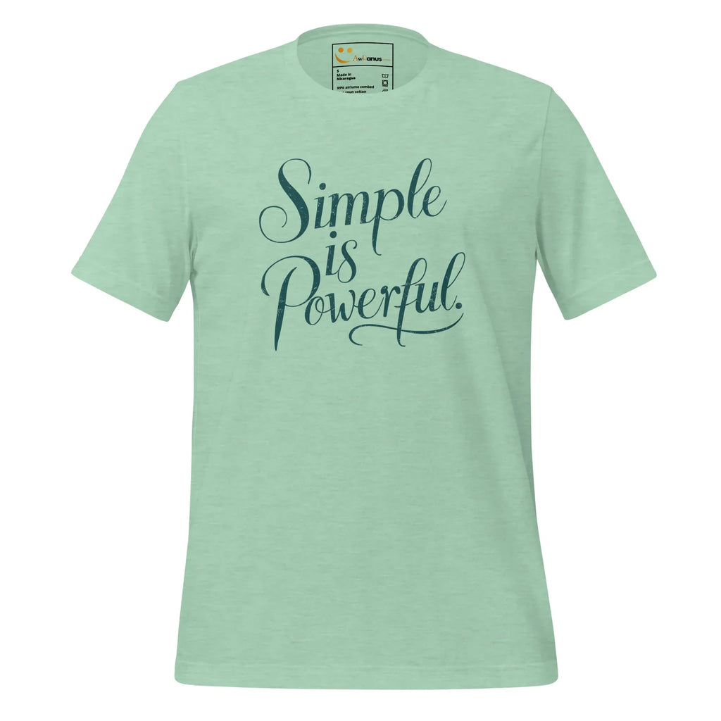 Women's T-Shirt | Simple Is Powerful Women's t-shirt AwRans Clothing unisex-staple-t-shirt-heather-prism-mint-front-679bdccc67192