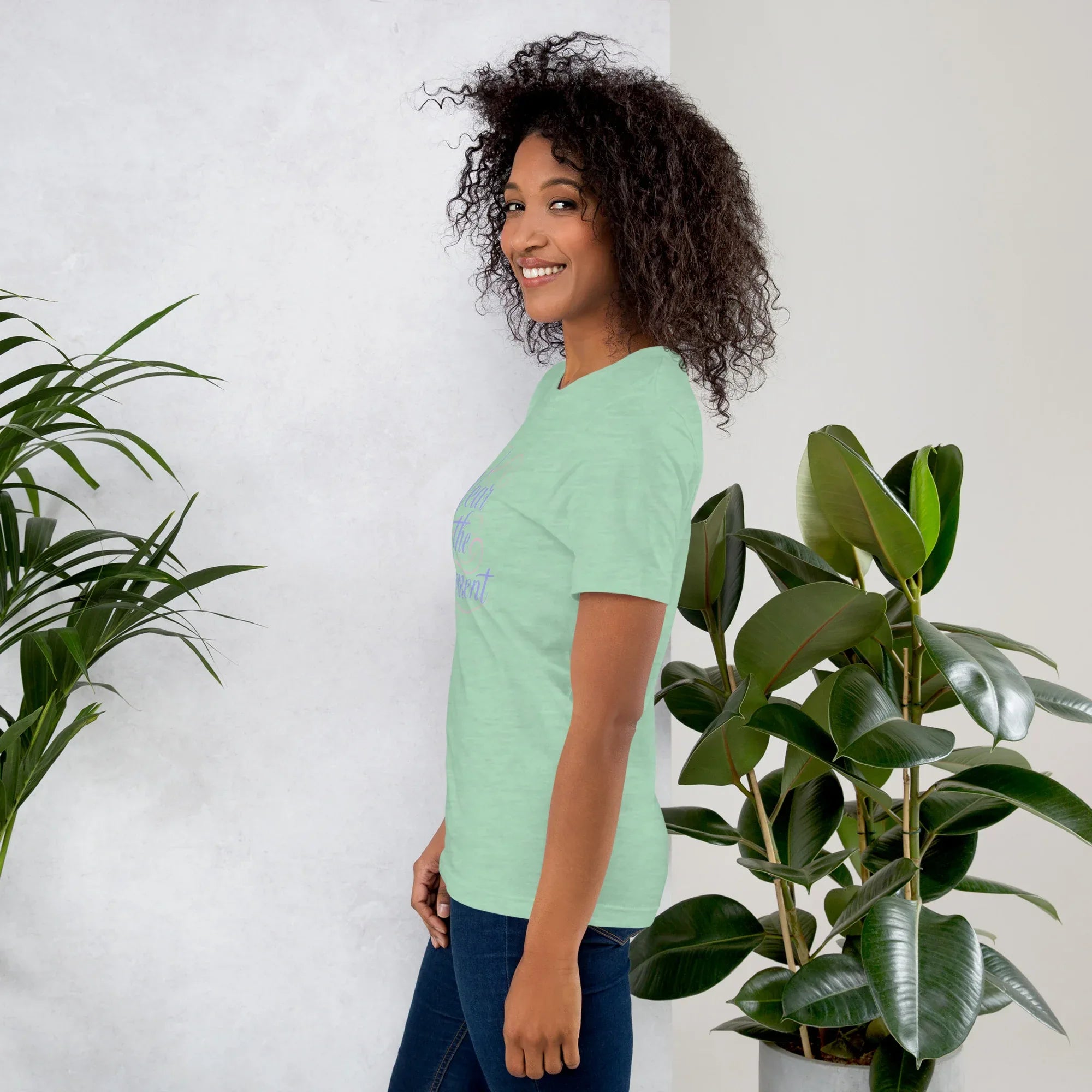 Women's T-Shirt | Wear The Moment Women's t-shirt AwRans Clothing unisex-staple-t-shirt-heather-prism-mint-left-6799e653b9d17