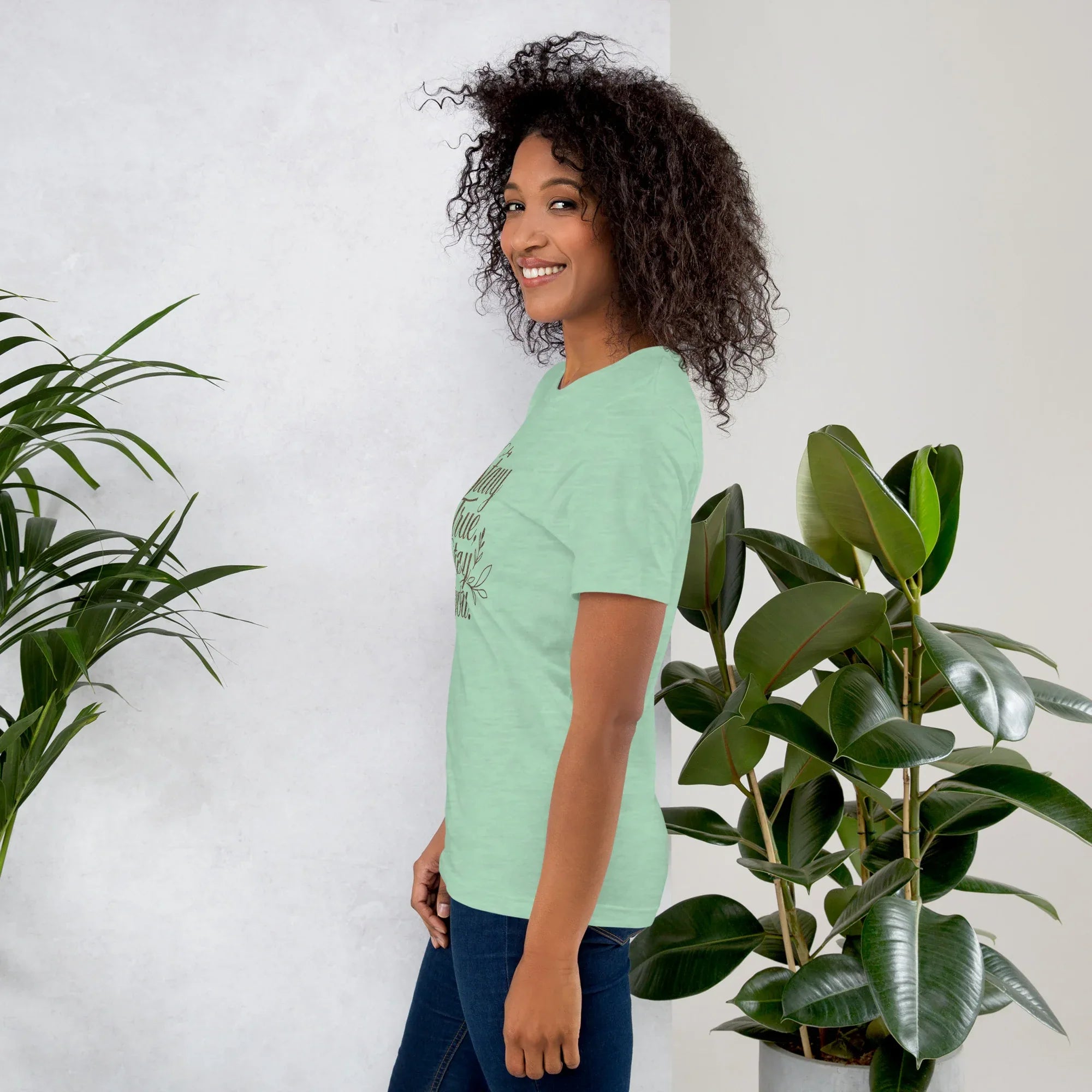 Women's T-Shirt | Stay True,Stay You. Women's t-shirt AwRans Clothing unisex-staple-t-shirt-heather-prism-mint-left-679bbce222b0d