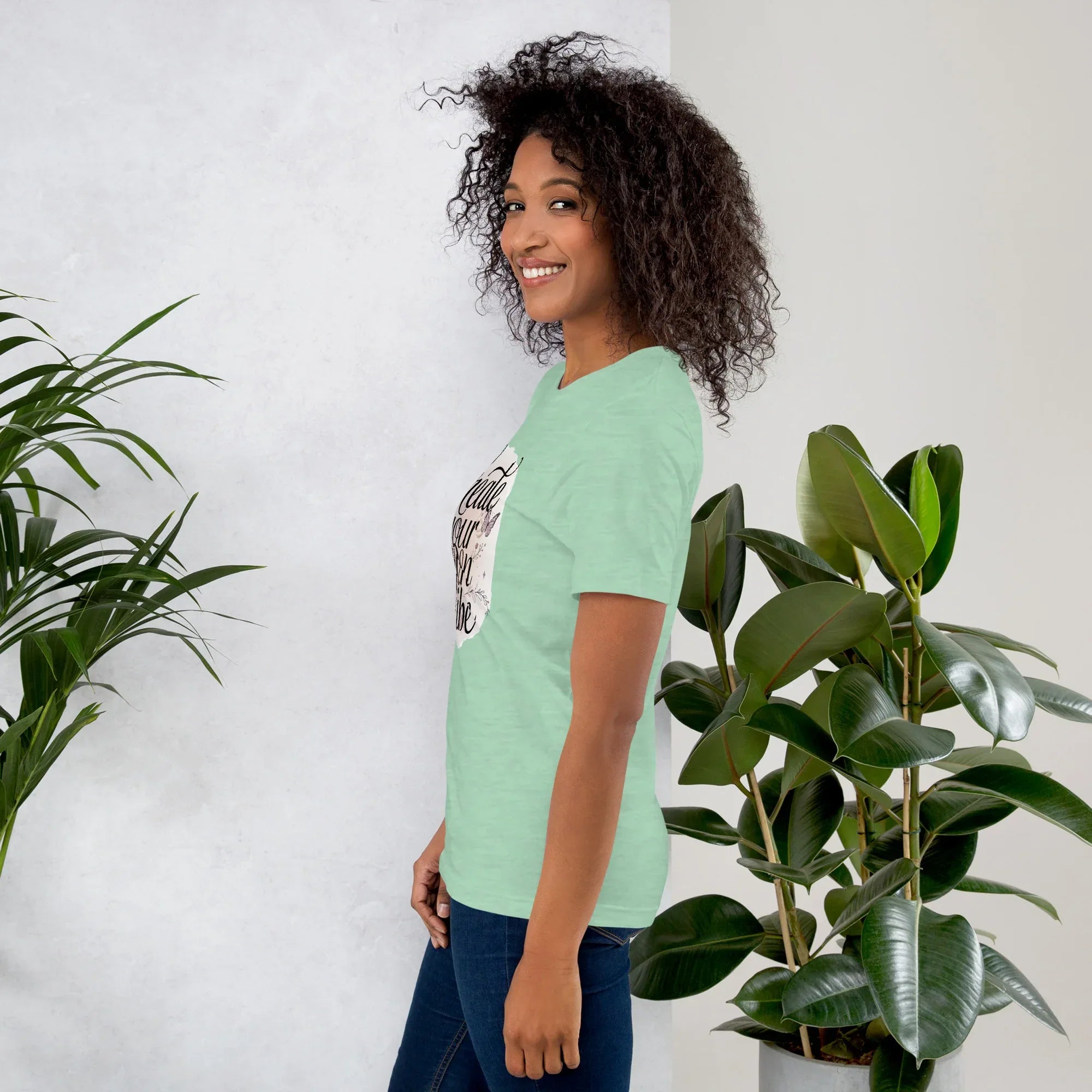 Women's T-Shirt | Create Your Own Vibe Women's t-shirt AwRans Clothing unisex-staple-t-shirt-heather-prism-mint-left-679bc03c46e48