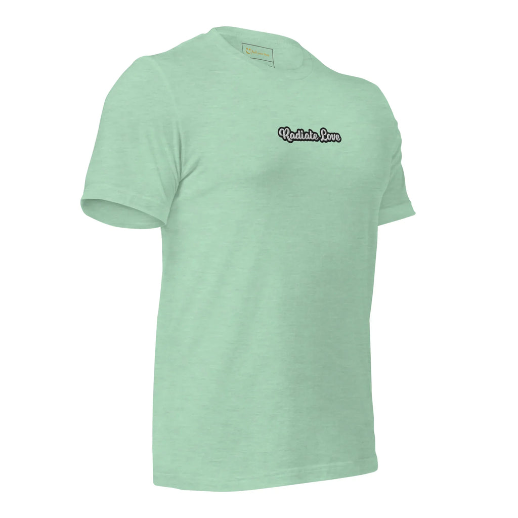 Unisex | Radiate Love T-Shirt t-shirt AwRans Clothing unisex-staple-t-shirt-heather-prism-mint-right-front-6749de24c4ac9