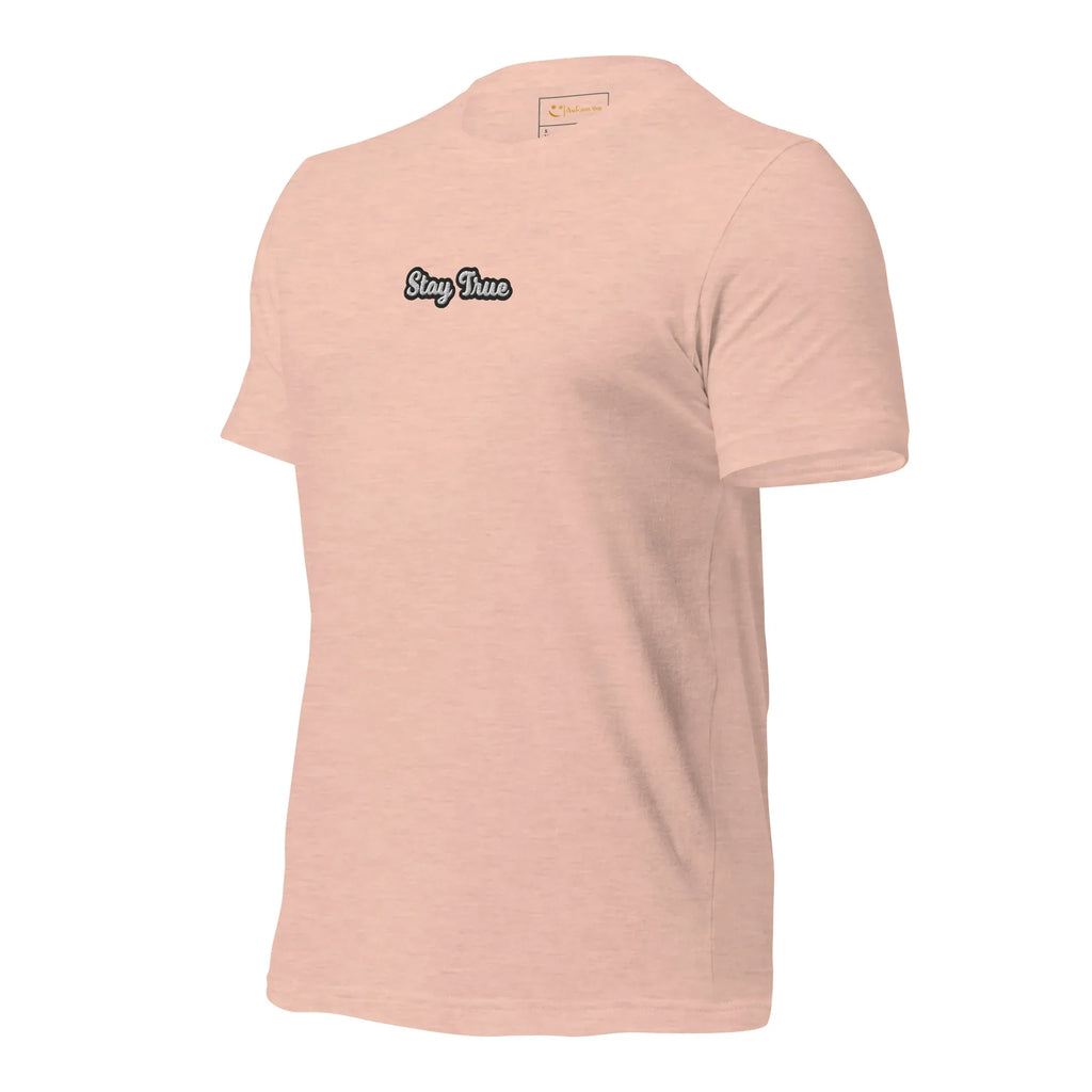 Unisex | Stay True T-Shirt t-shirt AwRans Clothing unisex-staple-t-shirt-heather-prism-peach-left-front-6749f57536712