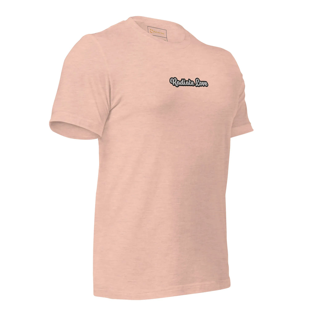 Unisex | Radiate Love T-Shirt t-shirt AwRans Clothing unisex-staple-t-shirt-heather-prism-peach-right-front-6749de250f925