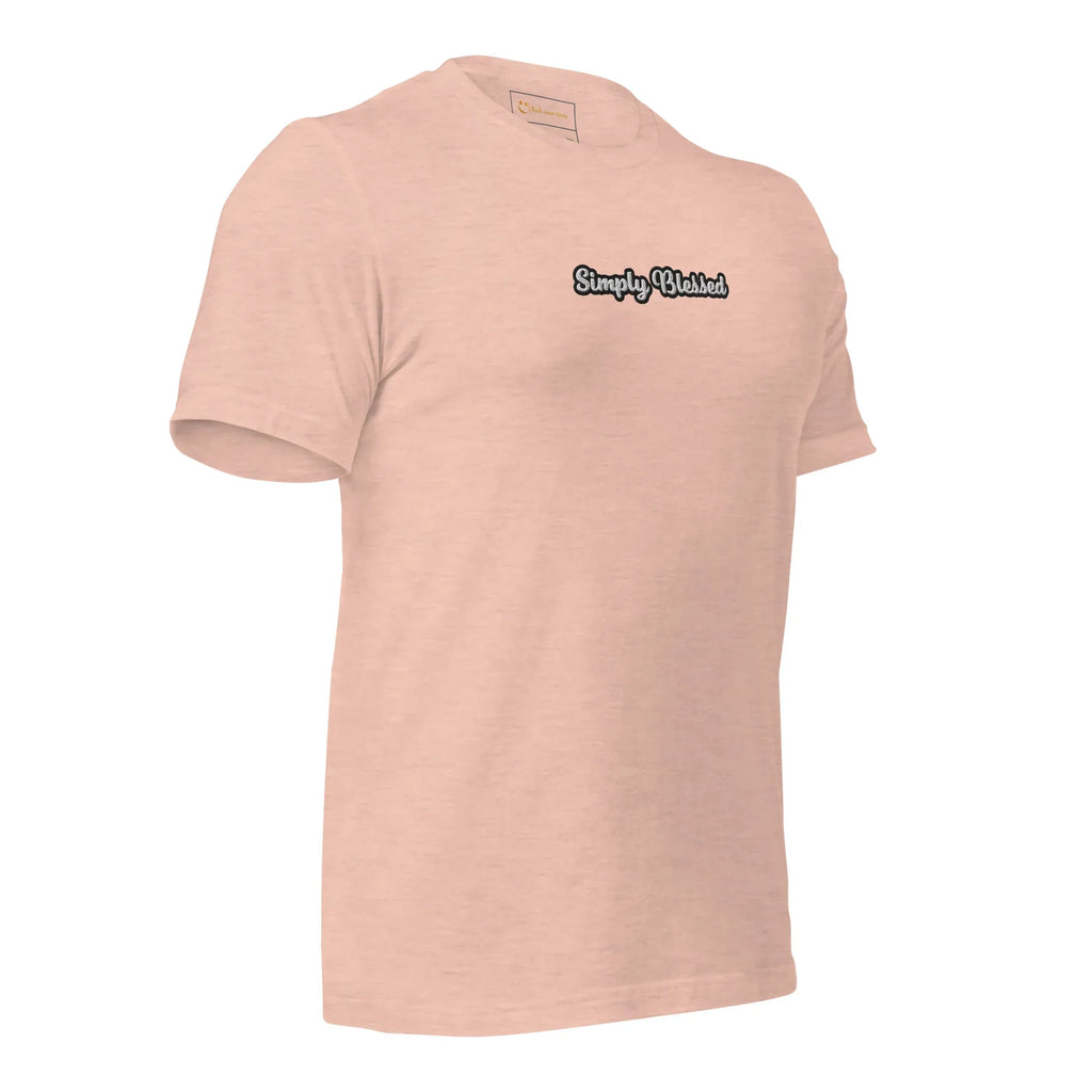 Unisex | Simply Blessed T-Shirt t-shirt AwRans Clothing unisex-staple-t-shirt-heather-prism-peach-right-front-6749edcd0b5b7