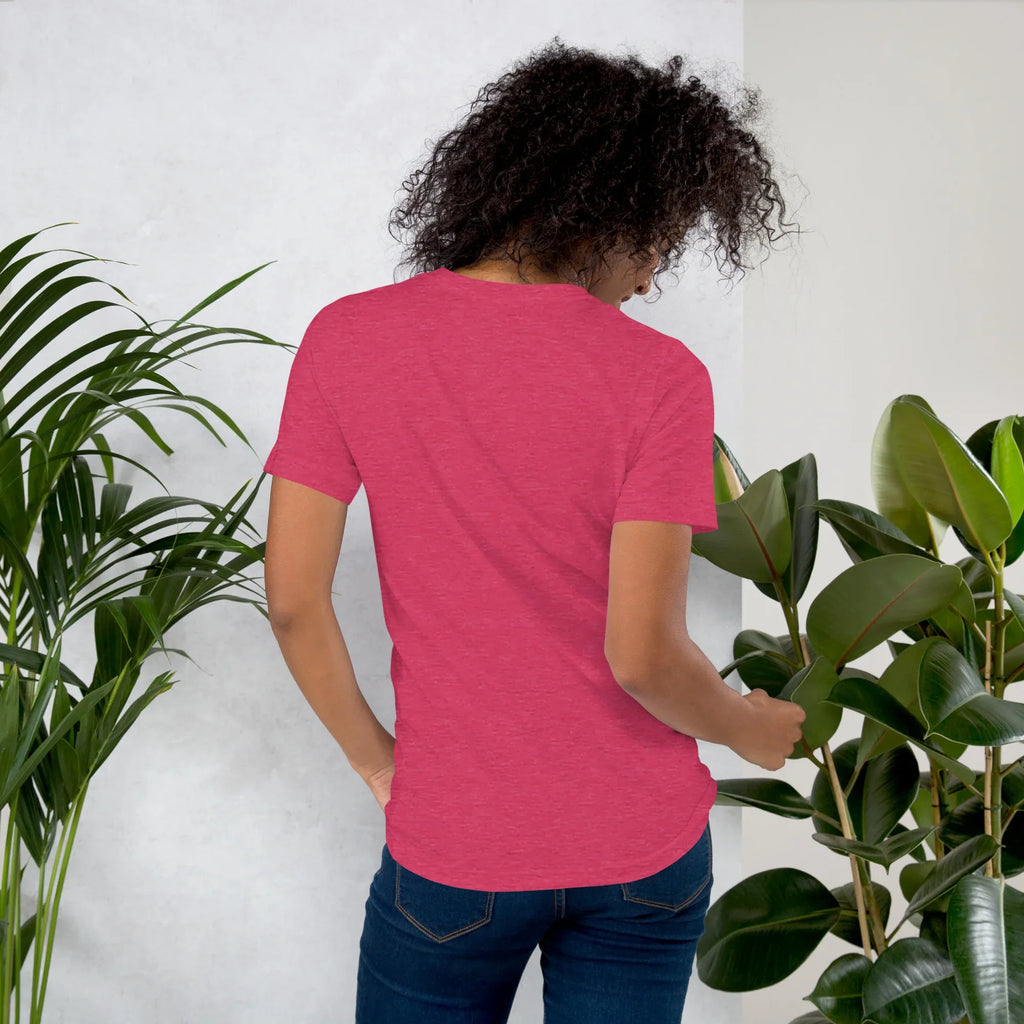 Women's T-Shirt | Simple Is Powerful Women's t-shirt AwRans Clothing unisex-staple-t-shirt-heather-raspberry-back-679a459472045