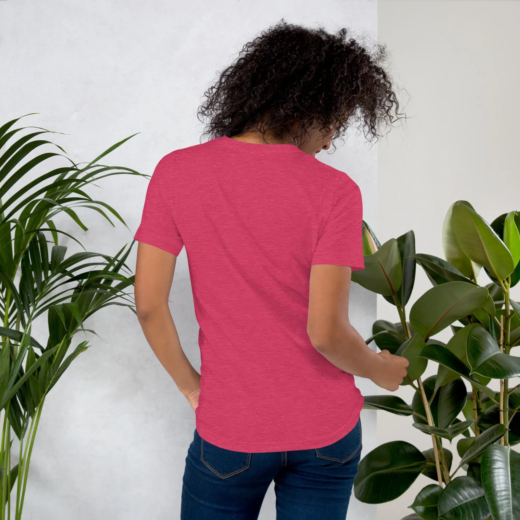 Women's T-Shirt | Echoes Of Creativity Women's t-shirt AwRans Clothing unisex-staple-t-shirt-heather-raspberry-back-679bbee5a5b8d