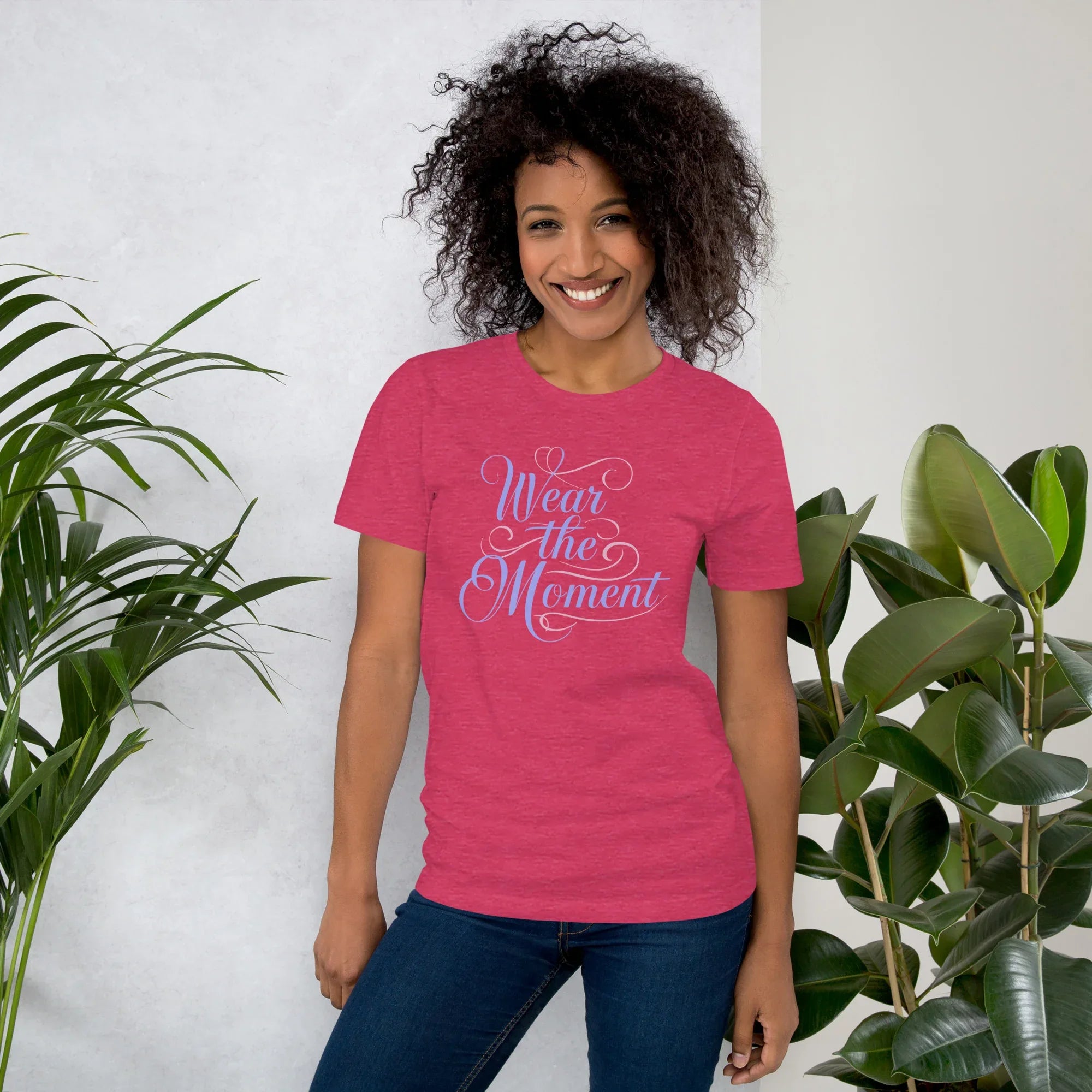 Women's T-Shirt | Wear The Moment Heather Raspberry Women's t-shirt AwRans Clothing unisex-staple-t-shirt-heather-raspberry-front-6799e652c0c1e