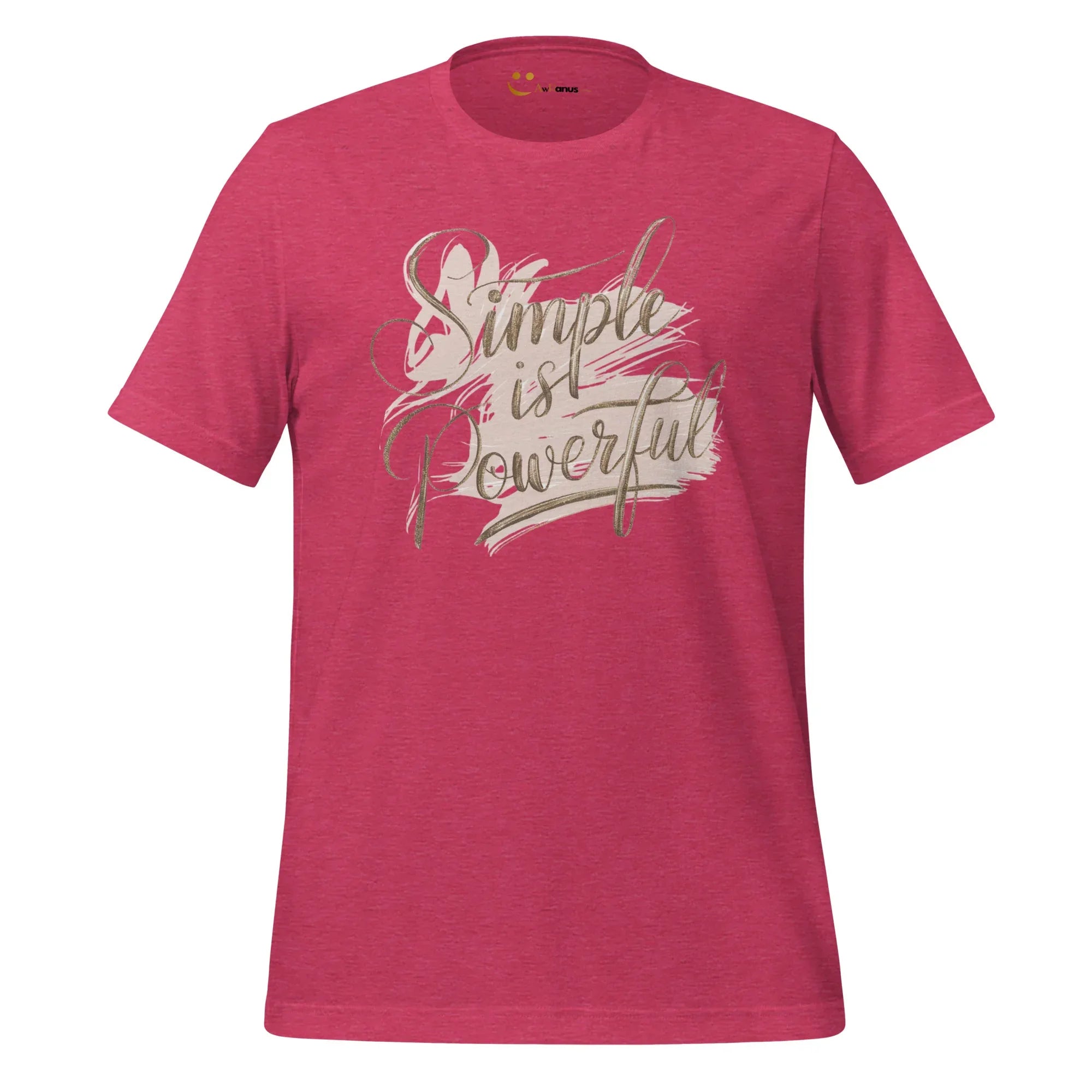 Women's T-Shirt | Simple Is Powerful Women's t-shirt AwRans Clothing unisex-staple-t-shirt-heather-raspberry-front-679a4593c2b87
