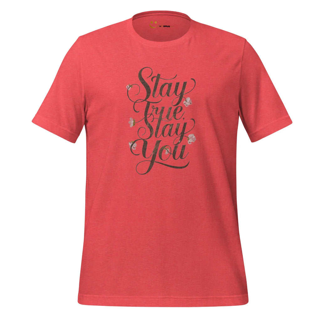 Women's T-Shirt | Stay True,Stay You. Women's t-shirt AwRans Clothing unisex-staple-t-shirt-heather-red-front-679a9bf162388