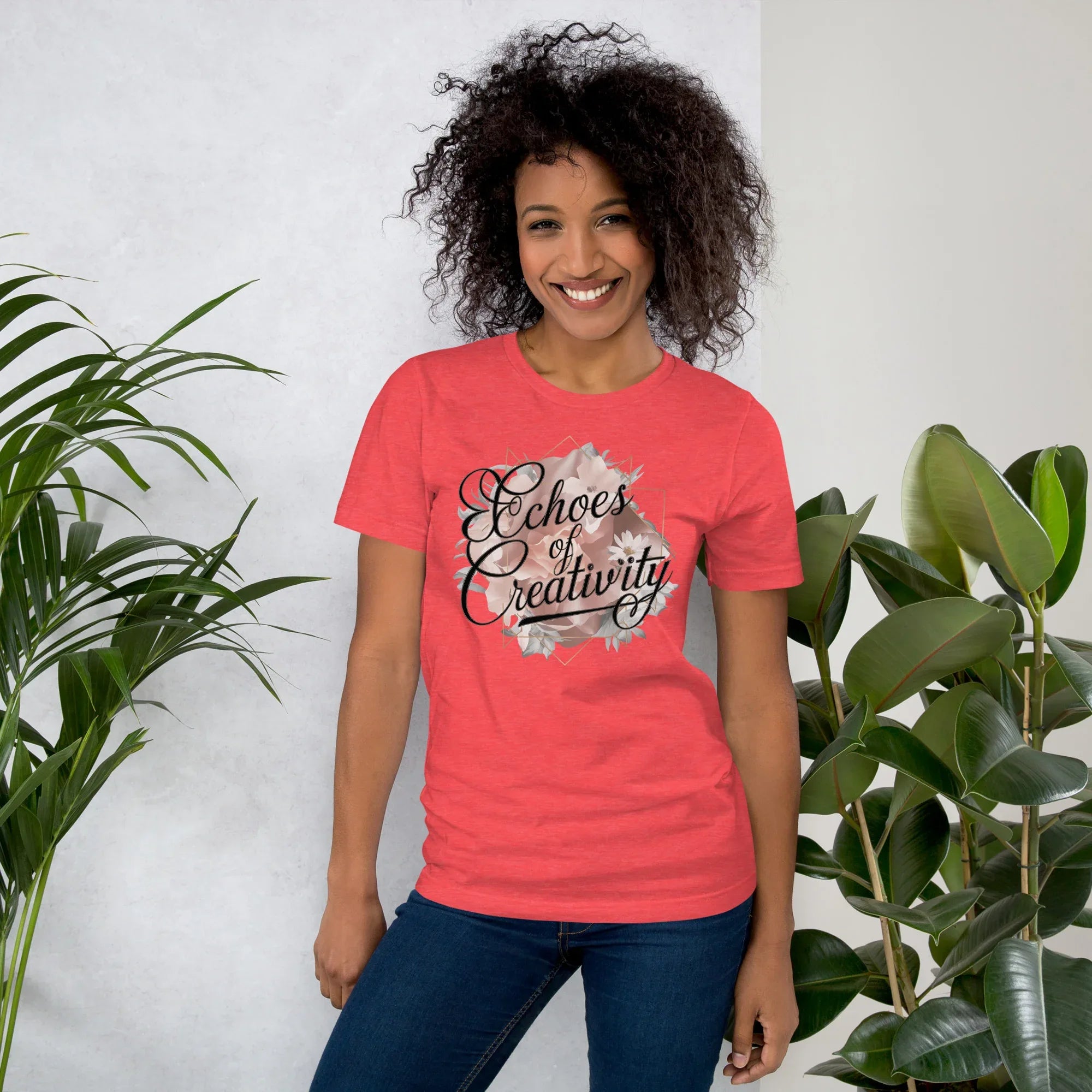 Women's T-Shirt | Echoes Of Creativity Heather Red Women's t-shirt AwRans Clothing unisex-staple-t-shirt-heather-red-front-679bbee5ab328
