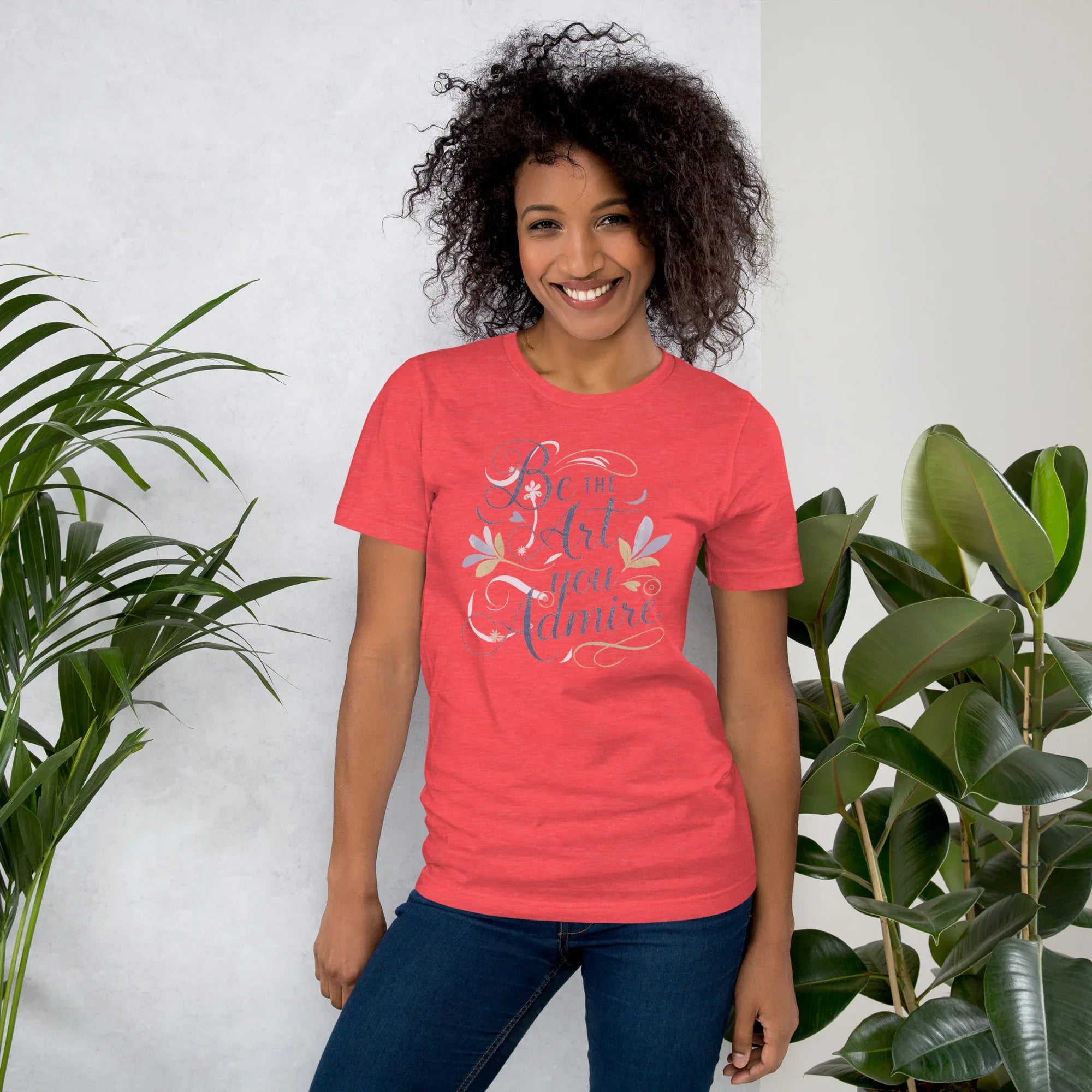 Women's T-Shirt | Be The Art You Admire Heather Red Women's t-shirt AwRans Clothing unisex-staple-t-shirt-heather-red-front-679be2788134c