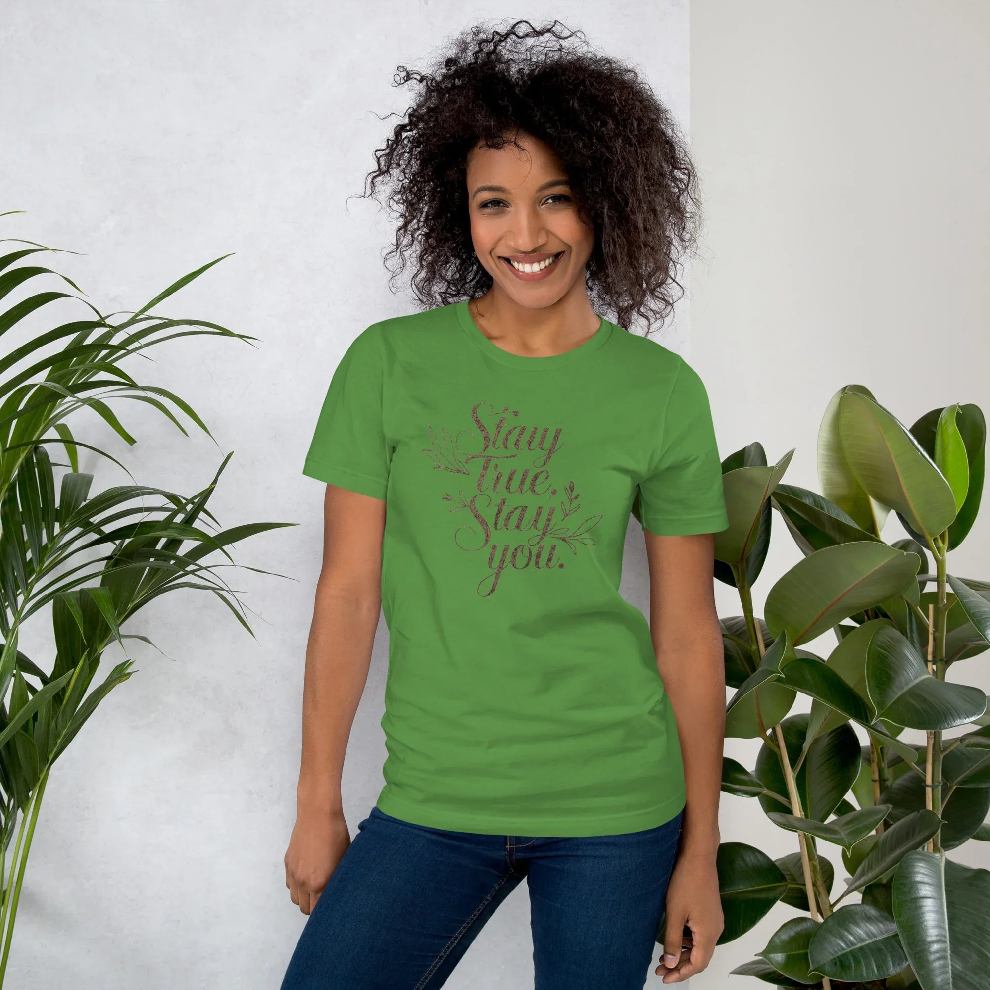 Women's T-Shirt | Stay True,Stay You. Leaf Women's t-shirt AwRans Clothing unisex-staple-t-shirt-leaf-front-679bbce187f7c