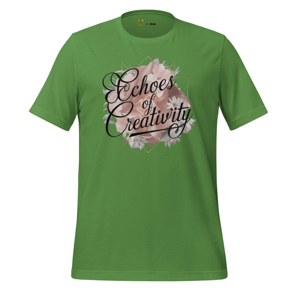 Women's T-Shirt | Echoes Of Creativity Women's t-shirt AwRans Clothing unisex-staple-t-shirt-leaf-front-679bbee4e6cc5