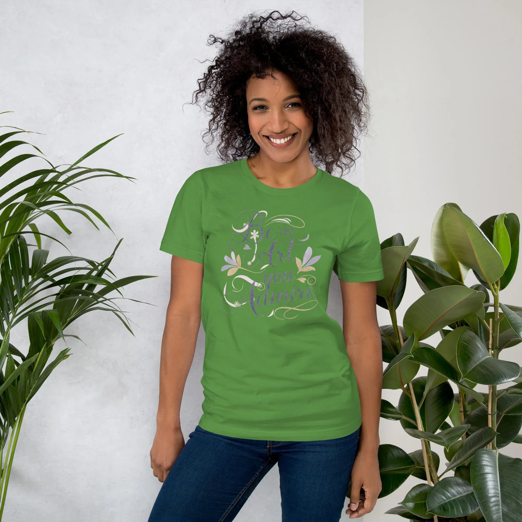 Women's T-Shirt | Be The Art You Admire Leaf Women's t-shirt AwRans Clothing unisex-staple-t-shirt-leaf-front-679be27891674