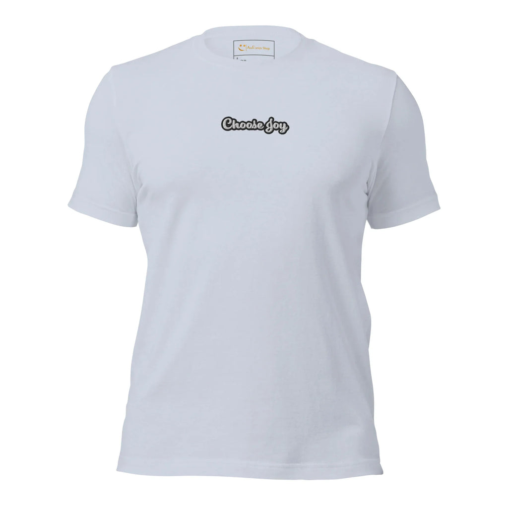 Unisex | Choose Joy T-Shirt t-shirt AwRans Clothing unisex-staple-t-shirt-light-blue-front-674b708698a8e