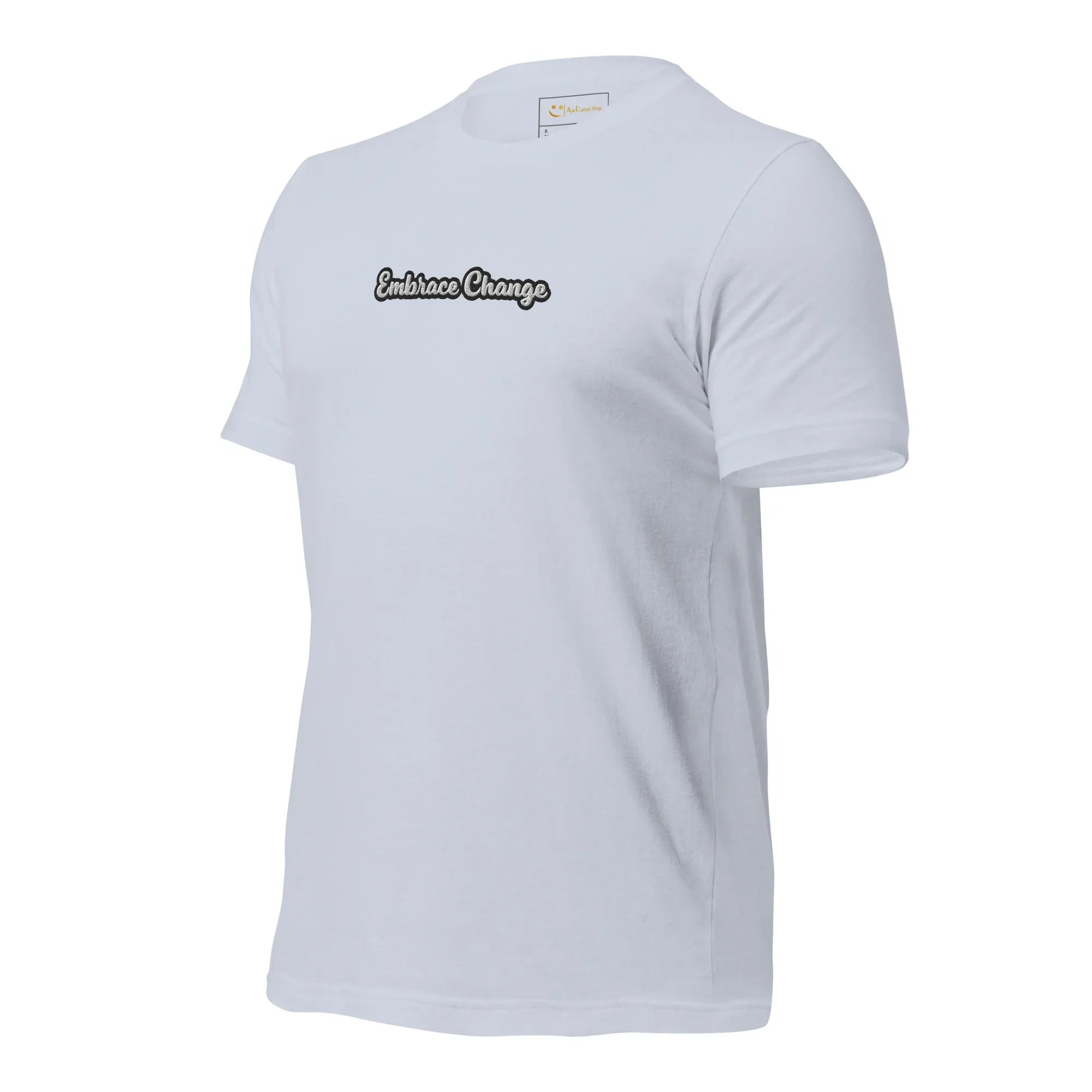 Unisex | Embrace Change T-Shirt t-shirt AwRans Clothing unisex-staple-t-shirt-light-blue-left-front-6749cca566bd8