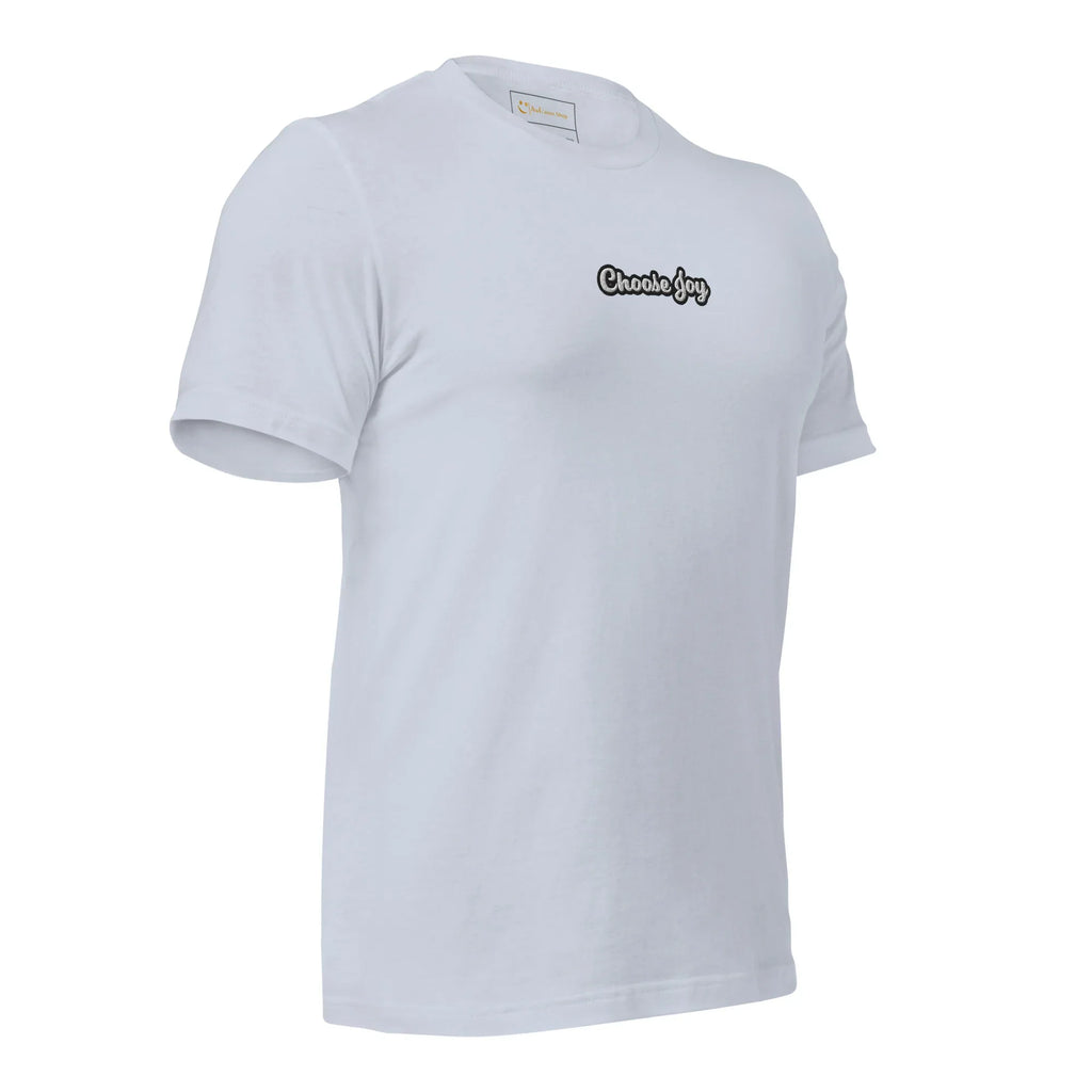 Unisex | Choose Joy T-Shirt t-shirt AwRans Clothing unisex-staple-t-shirt-light-blue-right-front-674b7086ba0ff