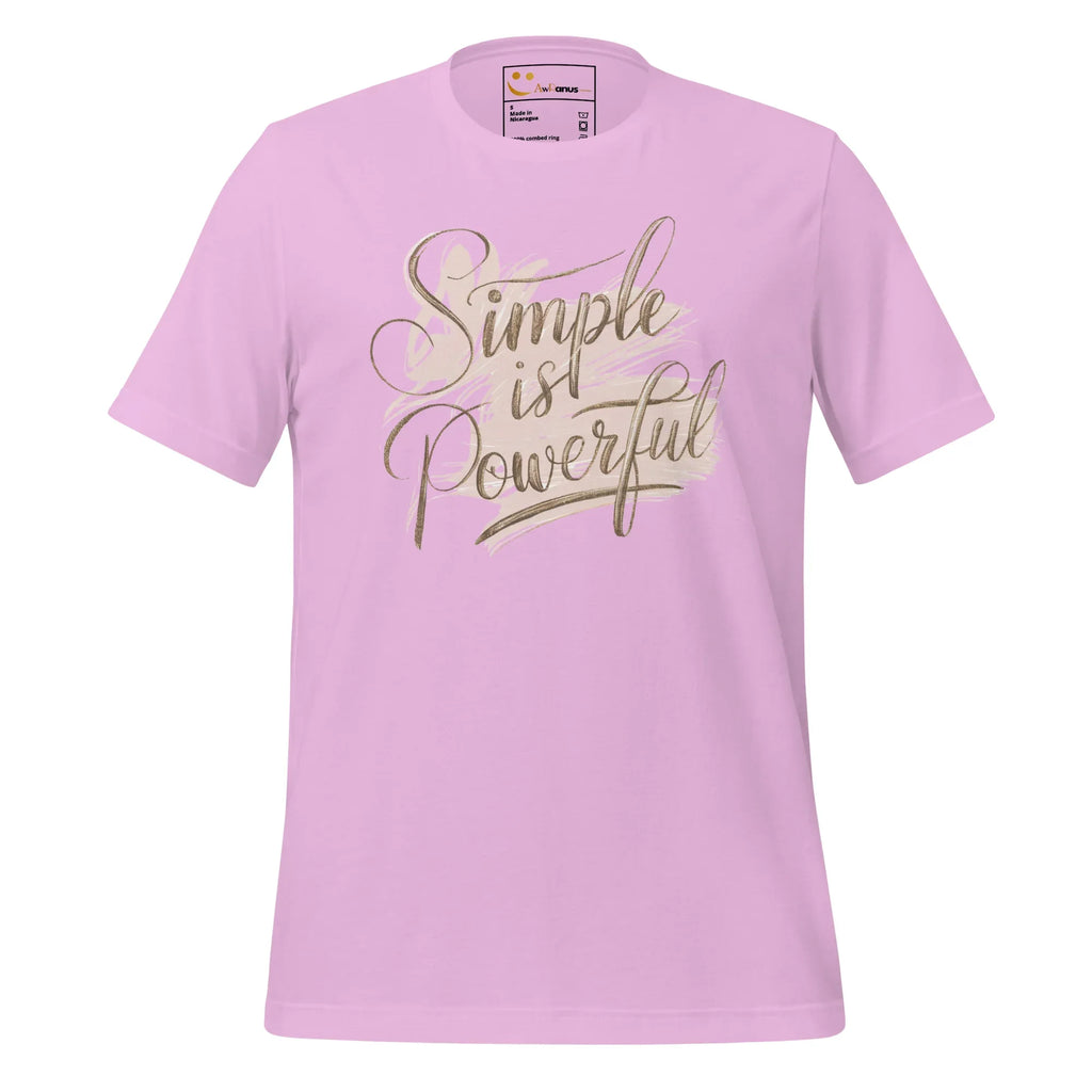 Women's T-Shirt | Simple Is Powerful Women's t-shirt AwRans Clothing unisex-staple-t-shirt-lilac-front-679a4593e82ac