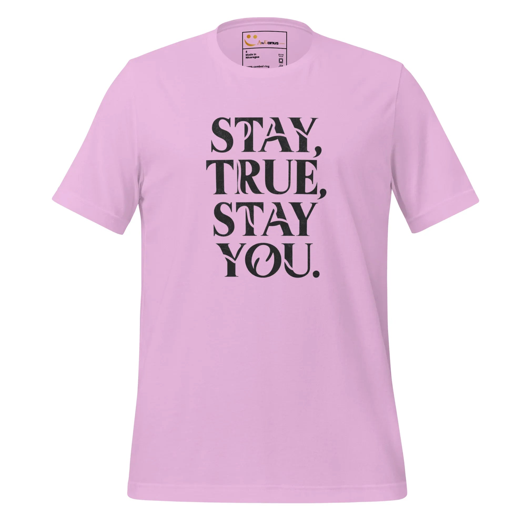 Women's T-Shirt | Stay True,Stay You. Women's t-shirt AwRans Clothing unisex-staple-t-shirt-lilac-front-679a9991cfdc3