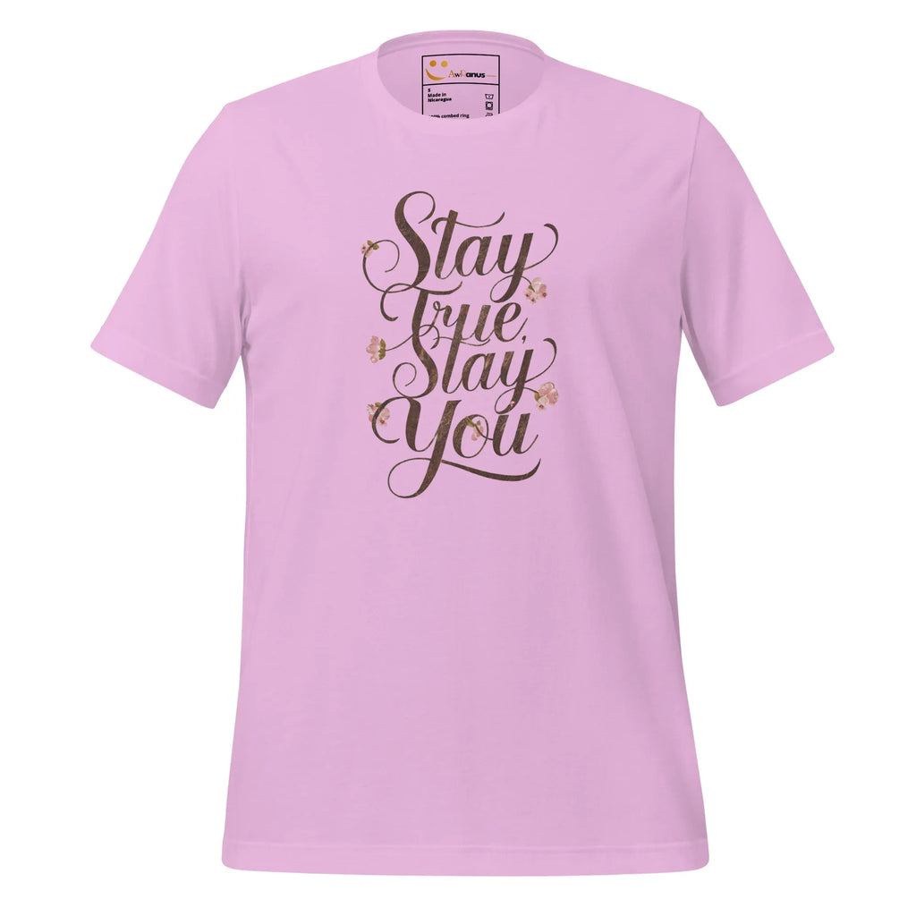 Women's T-Shirt | Stay True,Stay You. Women's t-shirt AwRans Clothing unisex-staple-t-shirt-lilac-front-679a9bf17f706