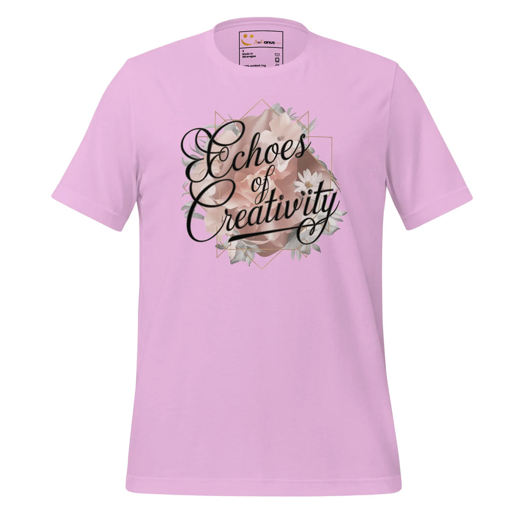 Women's T-Shirt | Echoes Of Creativity Women's t-shirt AwRans Clothing unisex-staple-t-shirt-lilac-front-679bbee504b58