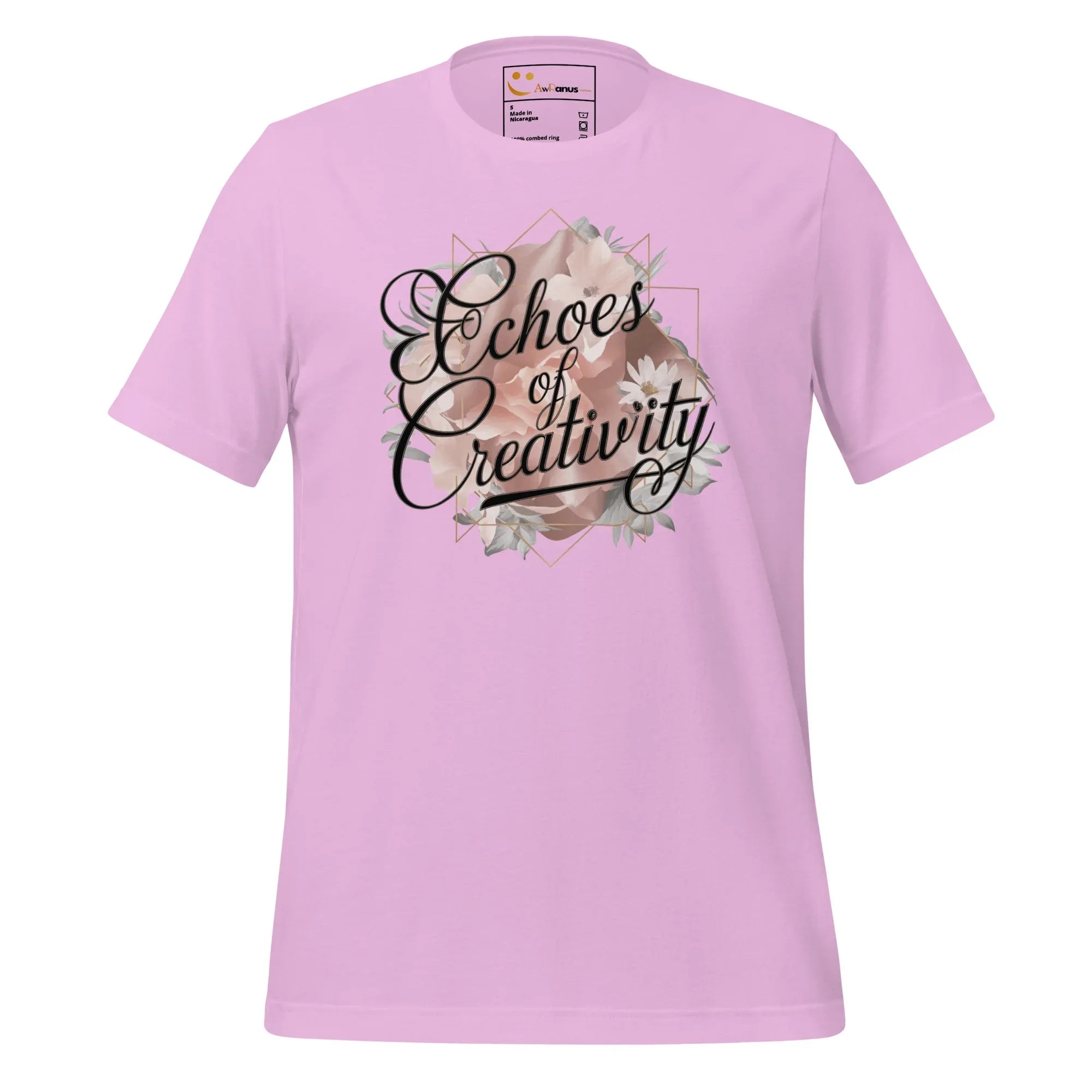 Women's T-Shirt | Echoes Of Creativity Women's t-shirt AwRans Clothing unisex-staple-t-shirt-lilac-front-679bbee504b58