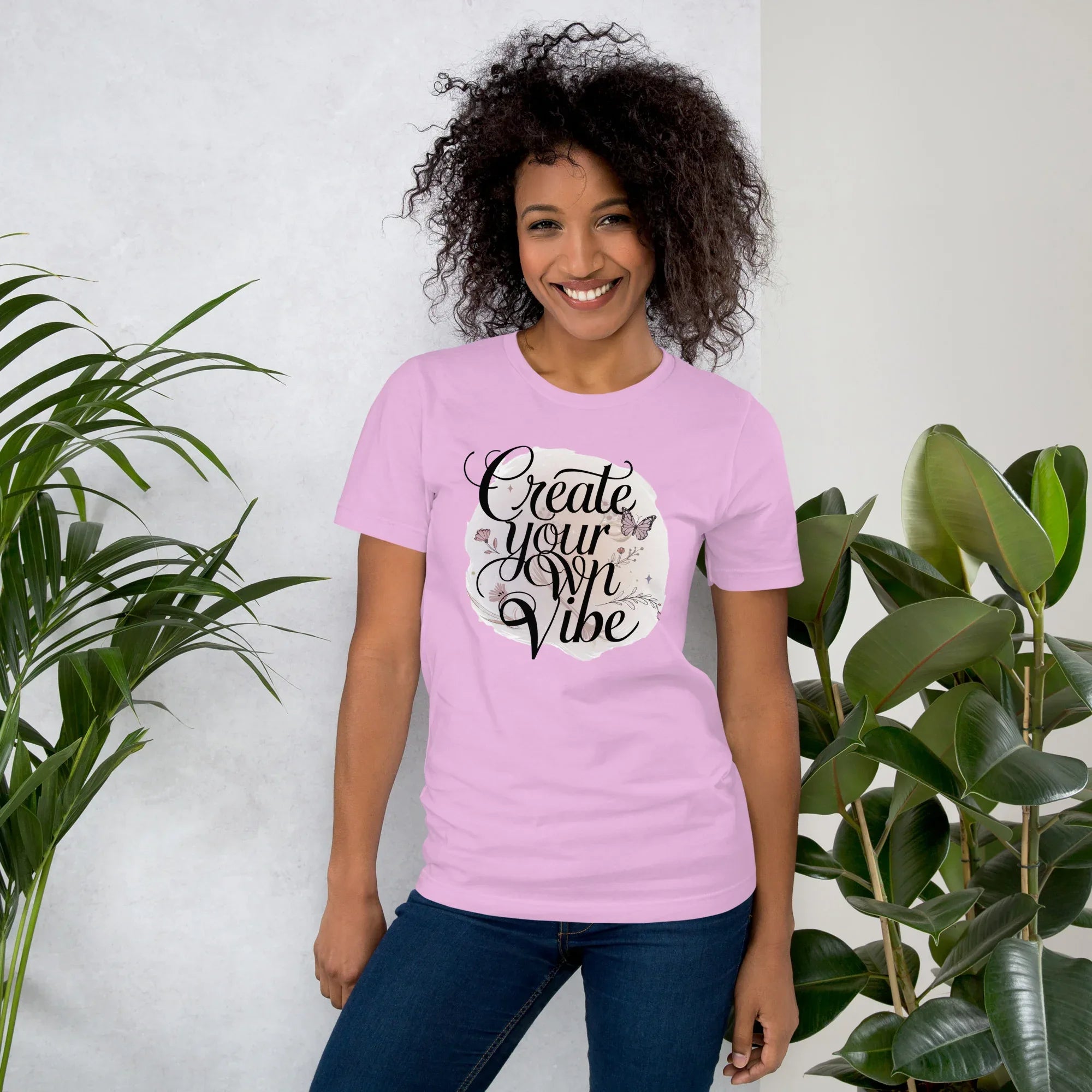 Women's T-Shirt | Create Your Own Vibe Lilac Women's t-shirt AwRans Clothing unisex-staple-t-shirt-lilac-front-679bc03bebc04