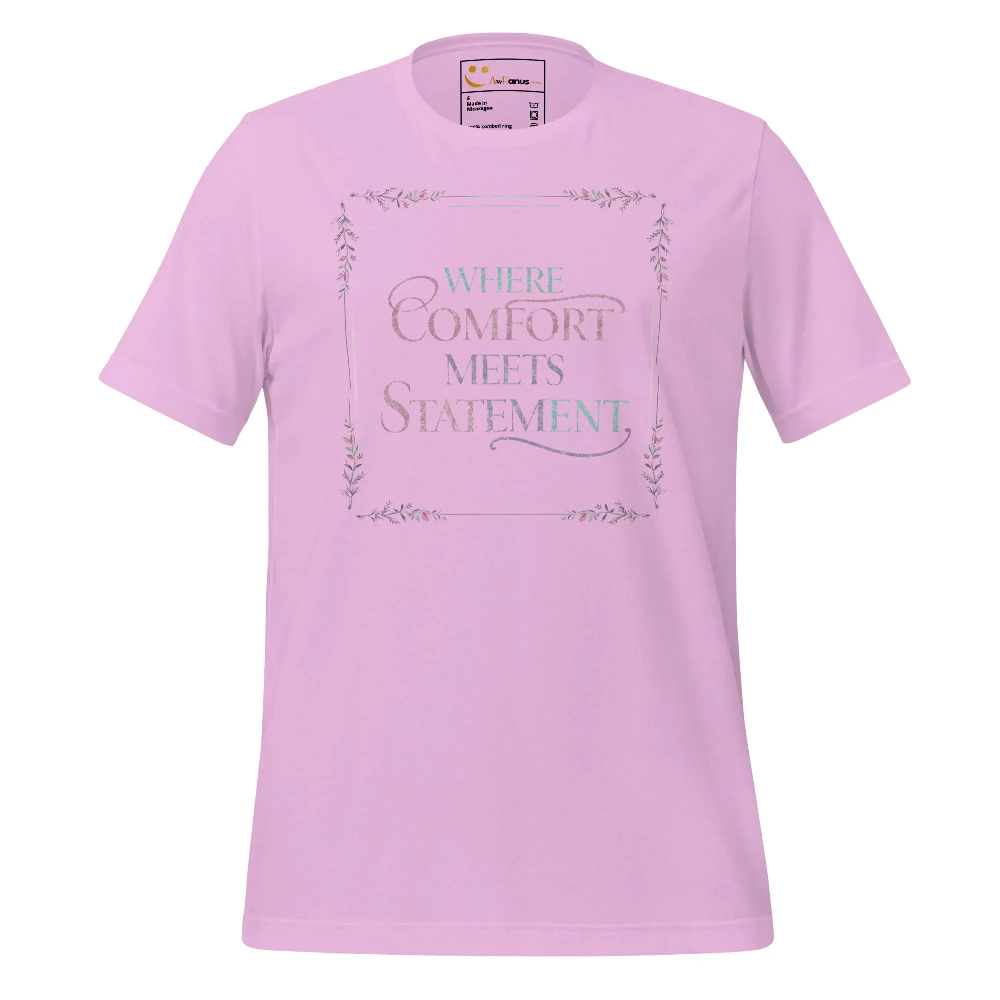 Women's T-Shirt | Where Comfort Meets Statement Women's t-shirt AwRans Clothing unisex-staple-t-shirt-lilac-front-679bdbf3e9c0e