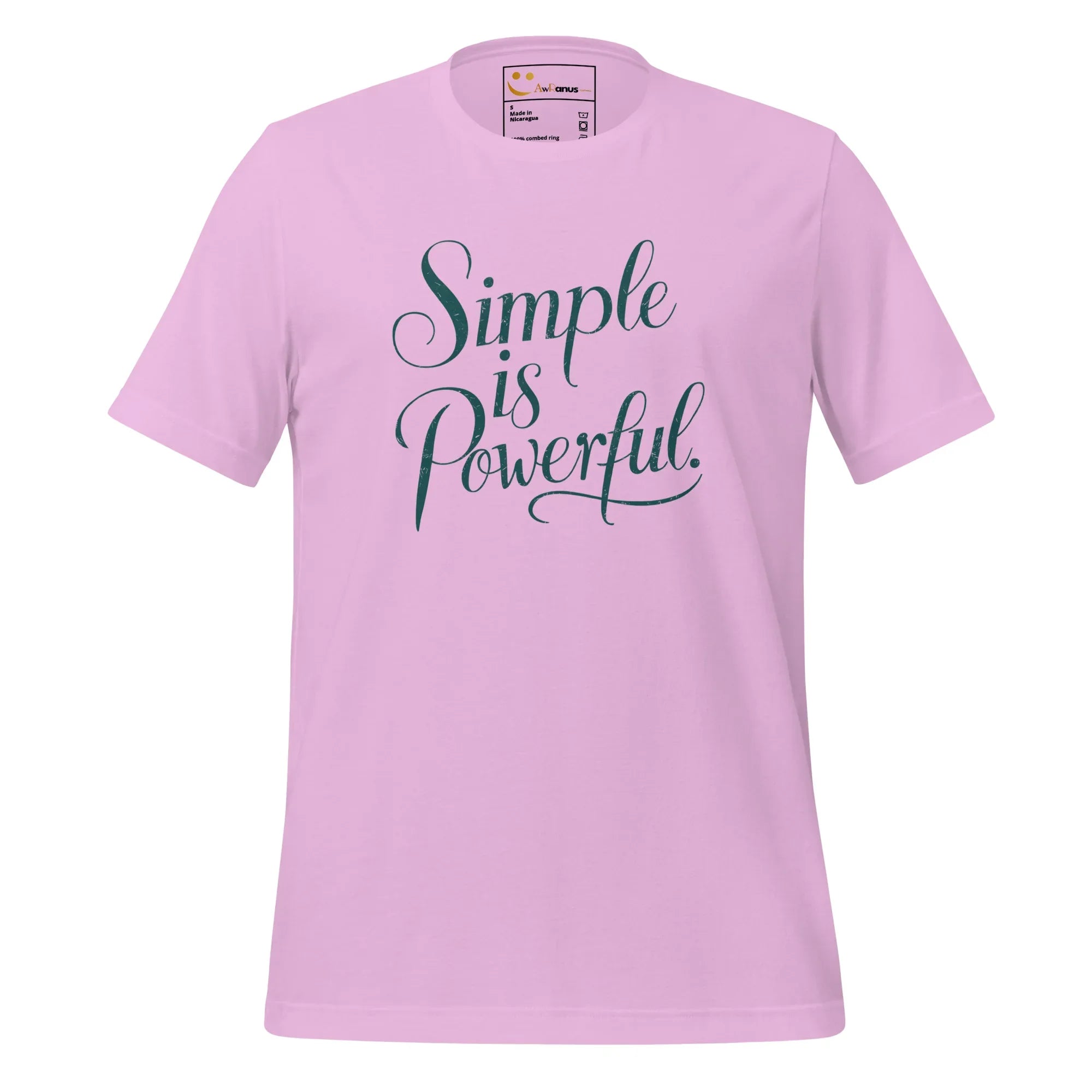 Women's T-Shirt | Simple Is Powerful Women's t-shirt AwRans Clothing unisex-staple-t-shirt-lilac-front-679bdccc59166
