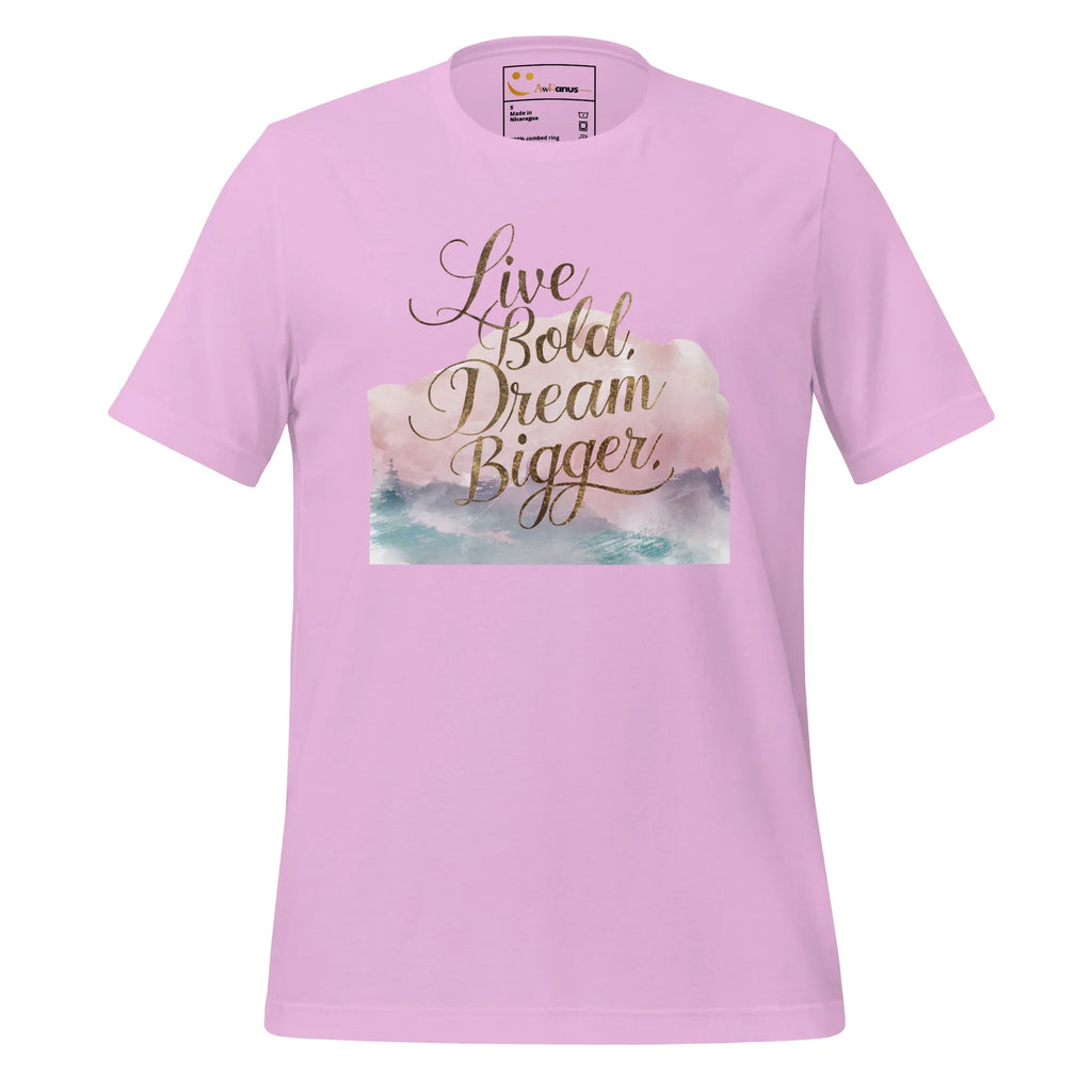 Women's T-Shirt | Live Bold,Dream Bigger. Women's t-shirt AwRans Clothing unisex-staple-t-shirt-lilac-front-679be00209474