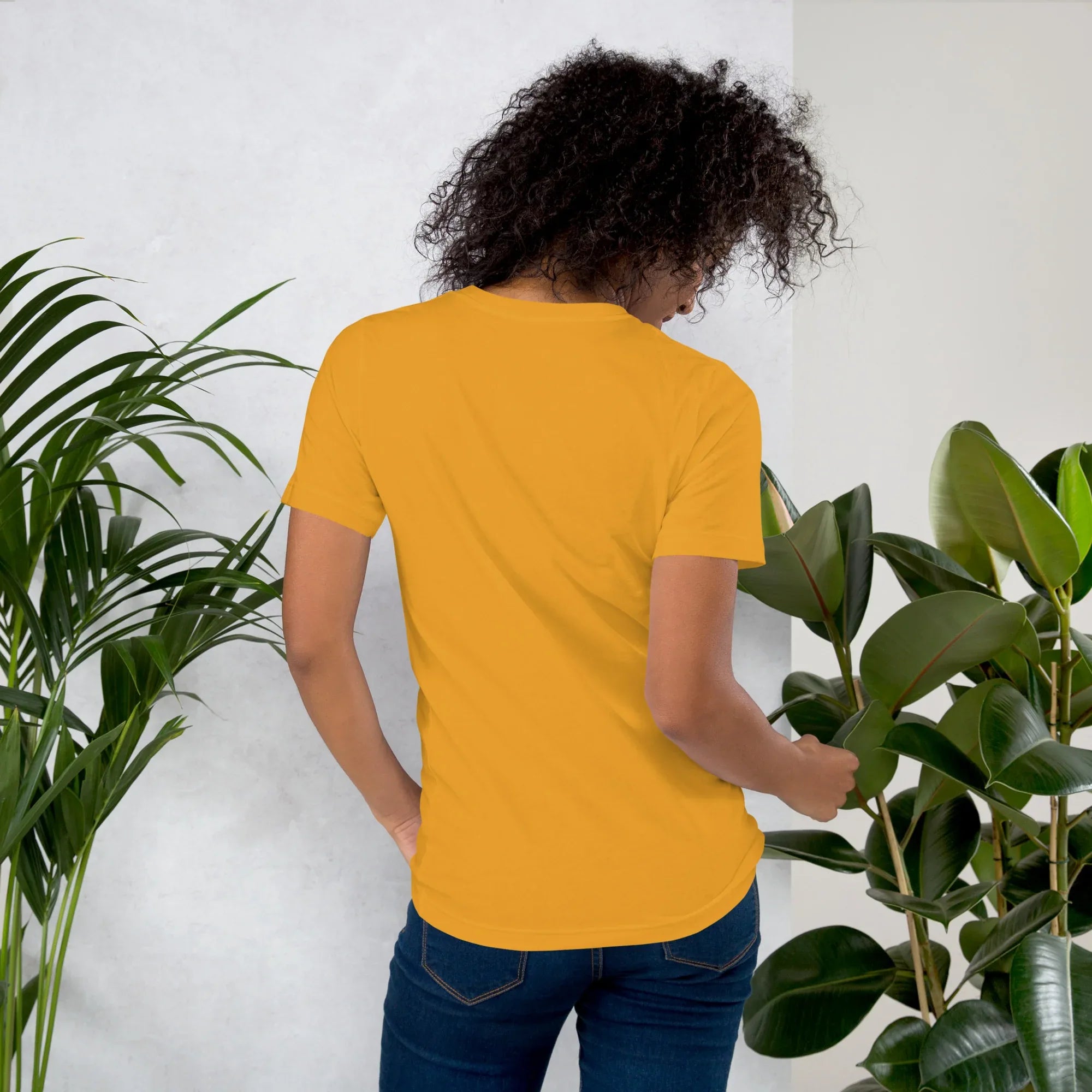 Women's T-Shirt | Simple Is Powerful Women's t-shirt AwRans Clothing unisex-staple-t-shirt-mustard-back-679bdccd40c84