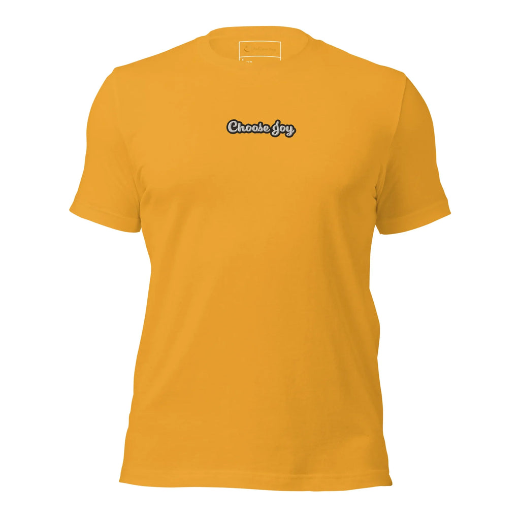 Unisex | Choose Joy T-Shirt t-shirt AwRans Clothing unisex-staple-t-shirt-mustard-front-674b7084f14ec