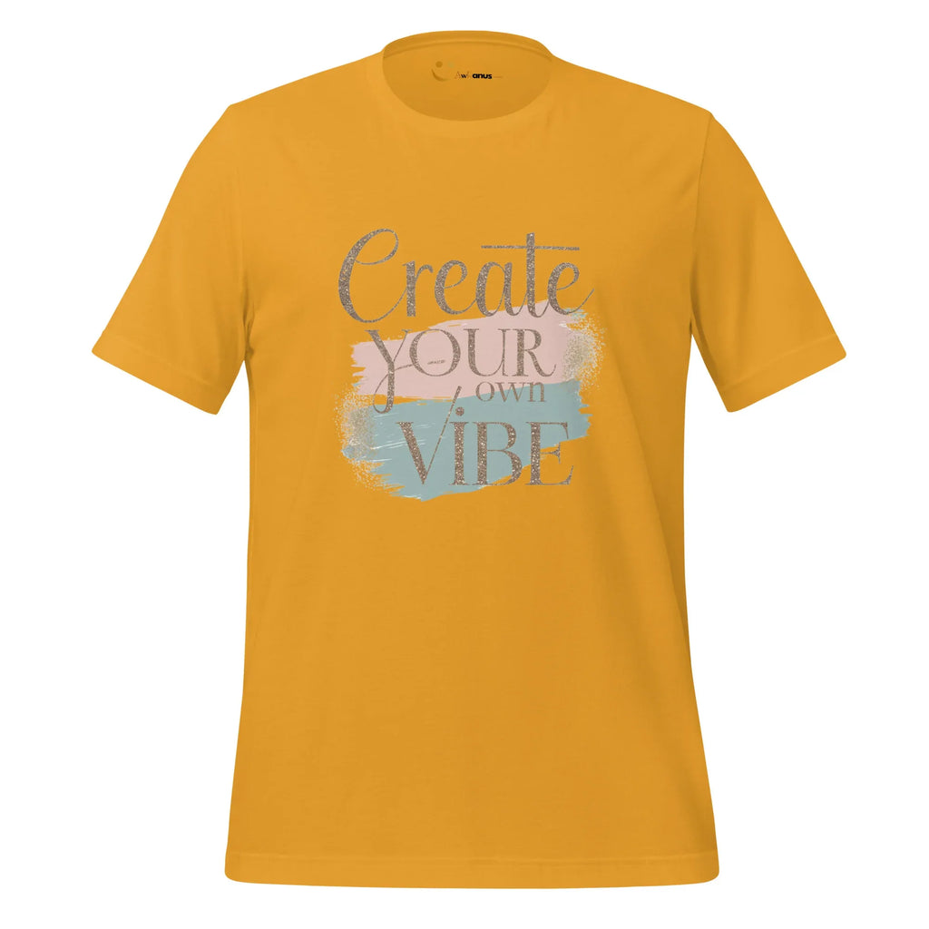 Women's T-Shirt | Creat Your Own Vibe Women's t-shirt AwRans Clothing unisex-staple-t-shirt-mustard-front-6799e51f08a3a