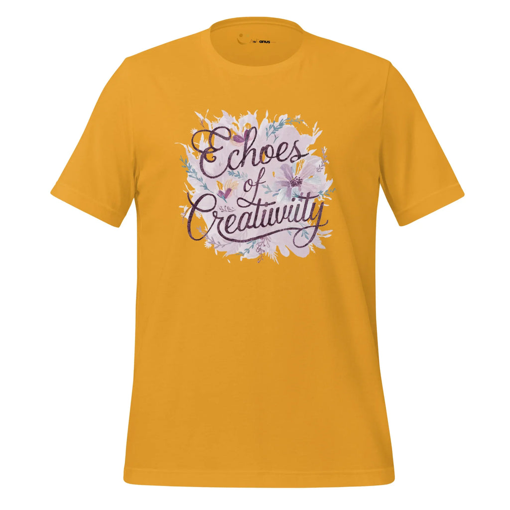 Women's T-Shirt | Echoes Of Creativity Women's t-shirt AwRans Clothing unisex-staple-t-shirt-mustard-front-6799ecd1c9bff