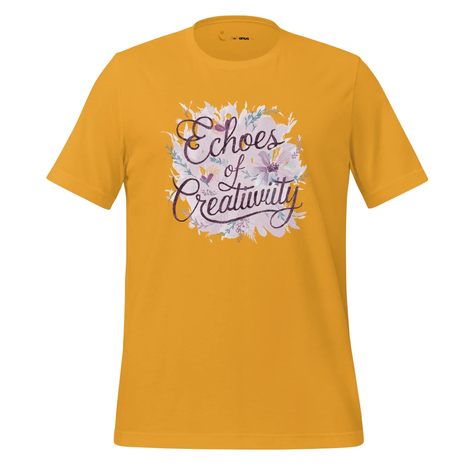 Women's T-Shirt | Echoes Of Creativity Women's t-shirt AwRans Clothing unisex-staple-t-shirt-mustard-front-6799ecd1c9bff