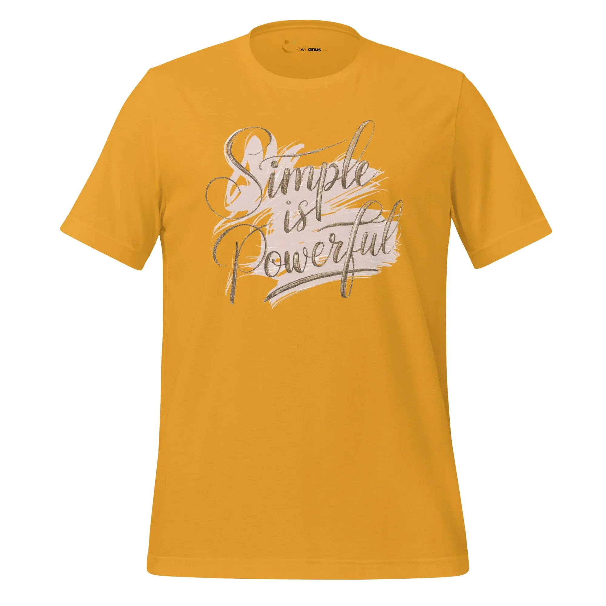 Women's T-Shirt | Simple Is Powerful Women's t-shirt AwRans Clothing unisex-staple-t-shirt-mustard-front-679a4593dcba6
