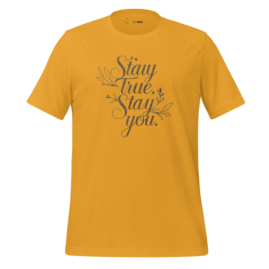 Women's T-Shirt | Stay True,Stay You. Women's t-shirt AwRans Clothing unisex-staple-t-shirt-mustard-front-679bbce0a6fe4