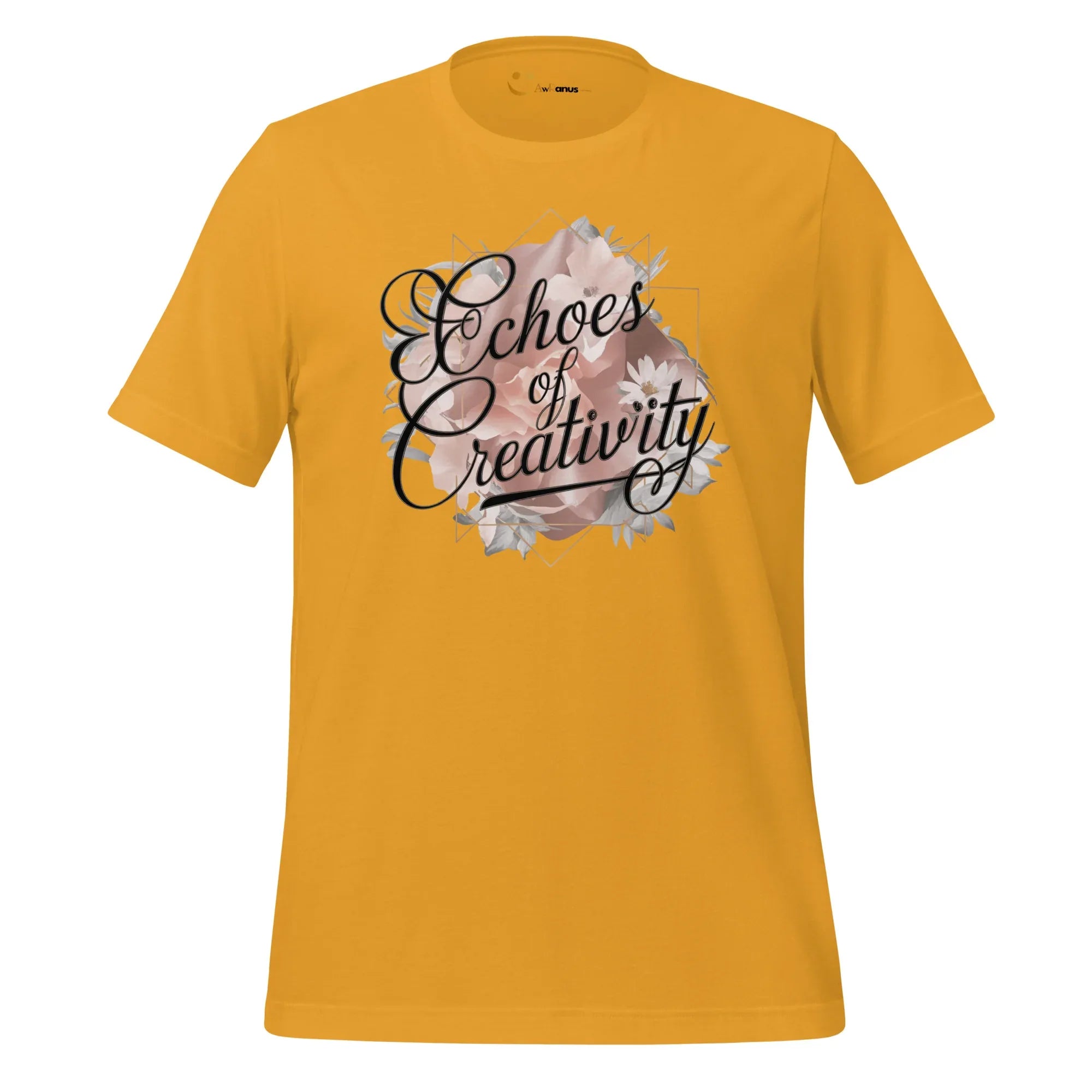 Women's T-Shirt | Echoes Of Creativity Women's t-shirt AwRans Clothing unisex-staple-t-shirt-mustard-front-679bbee4ef067