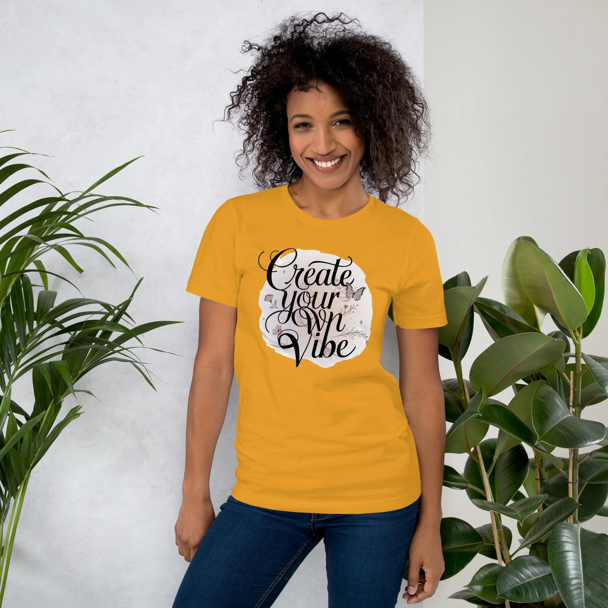 Women's T-Shirt | Create Your Own Vibe Mustard Women's t-shirt AwRans Clothing unisex-staple-t-shirt-mustard-front-679bc03bc9afb