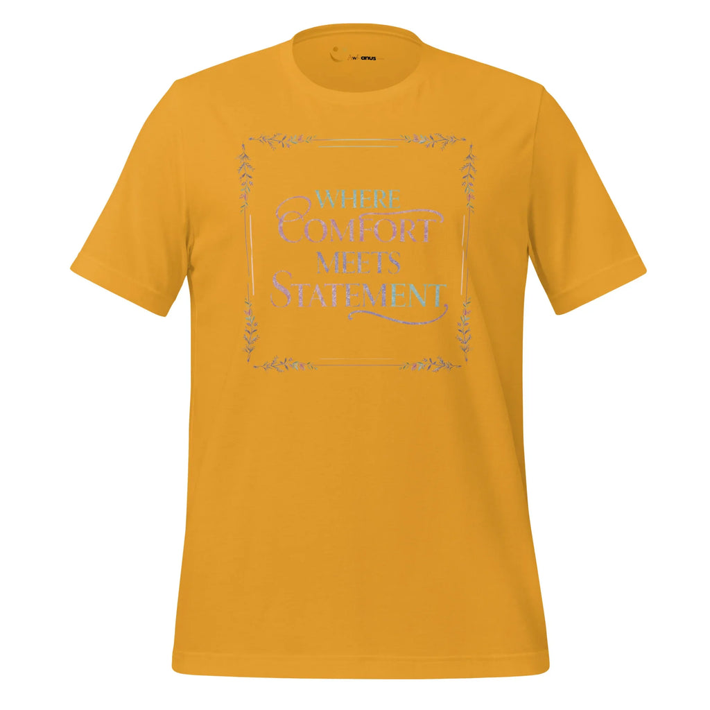 Women's T-Shirt | Where Comfort Meets Statement Women's t-shirt AwRans Clothing unisex-staple-t-shirt-mustard-front-679bdbf3e09f1