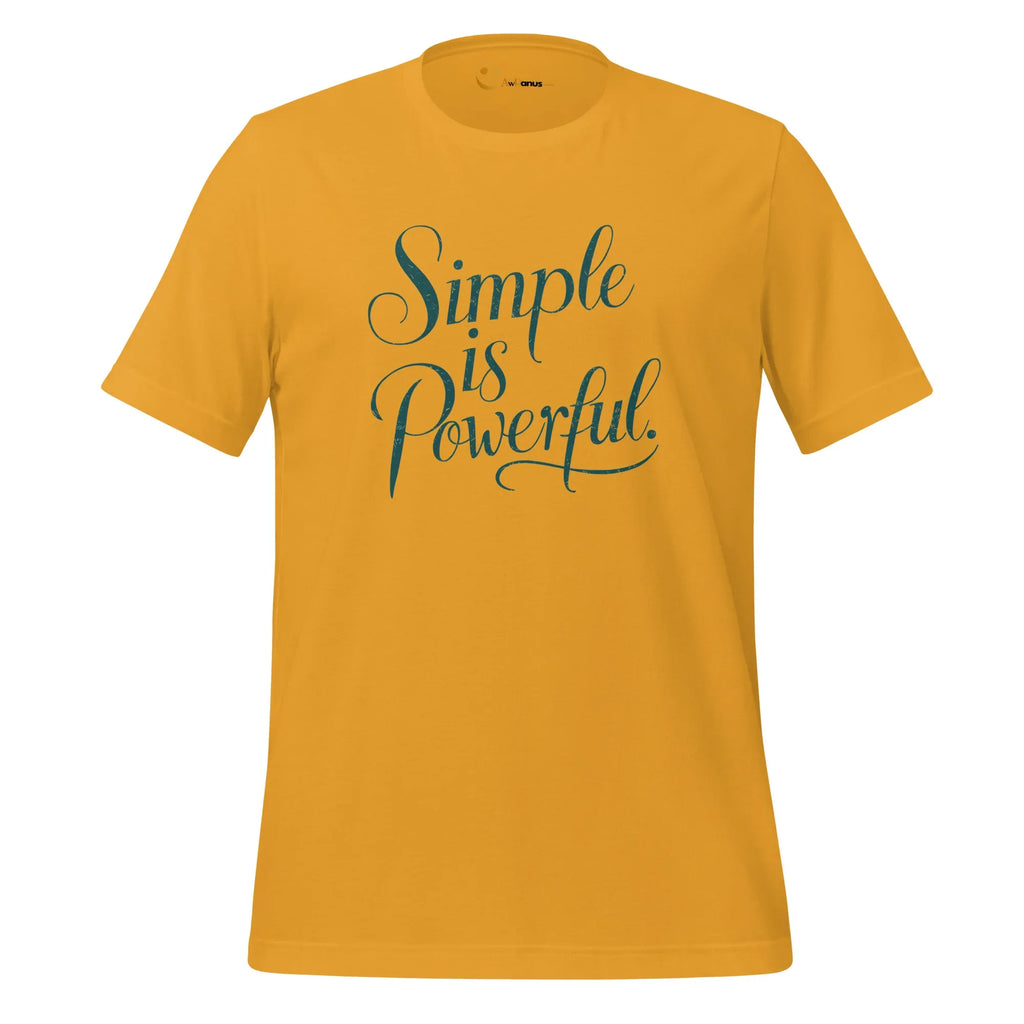 Women's T-Shirt | Simple Is Powerful Women's t-shirt AwRans Clothing unisex-staple-t-shirt-mustard-front-679bdccc4ba02