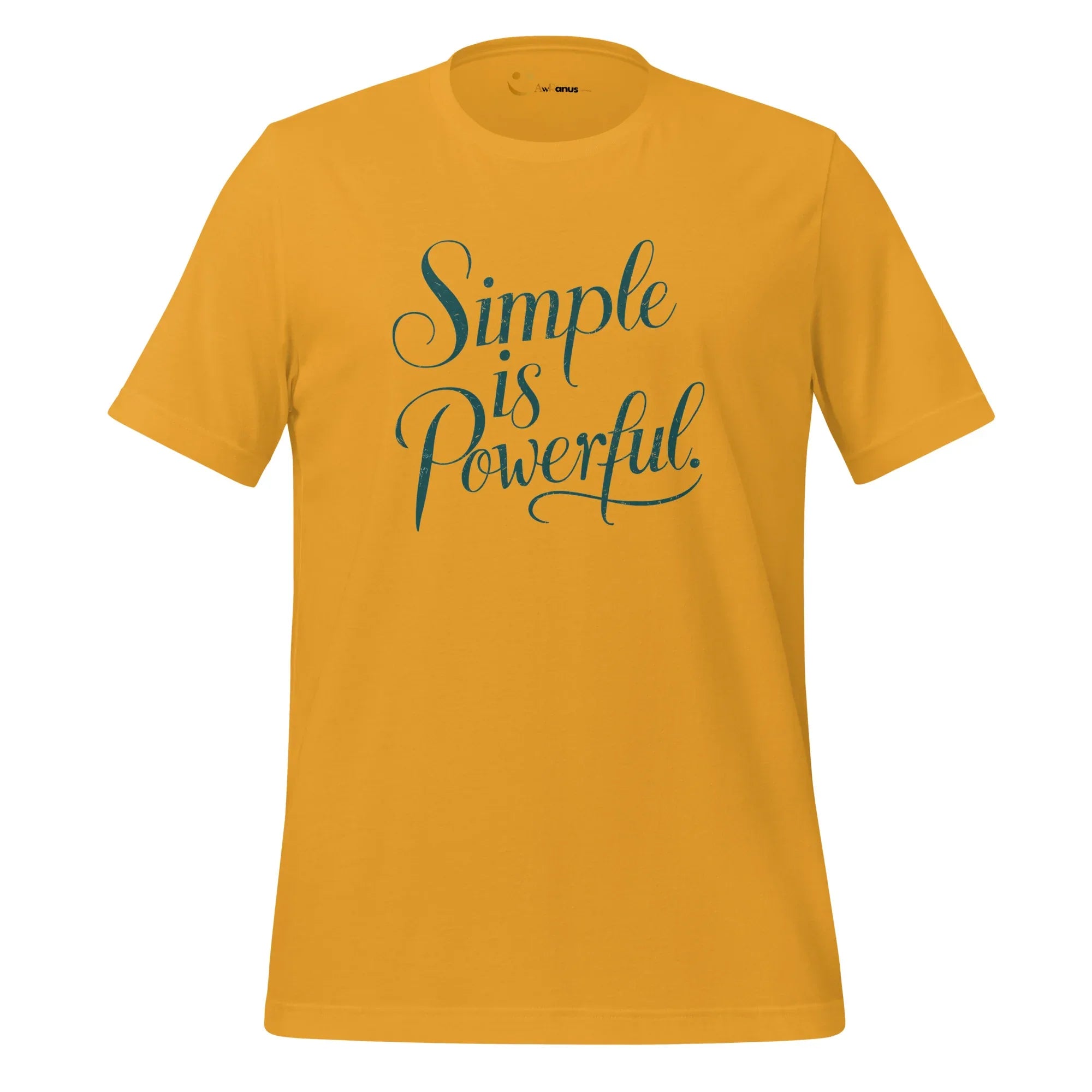 Women's T-Shirt | Simple Is Powerful Women's t-shirt AwRans Clothing unisex-staple-t-shirt-mustard-front-679bdccc4ba02