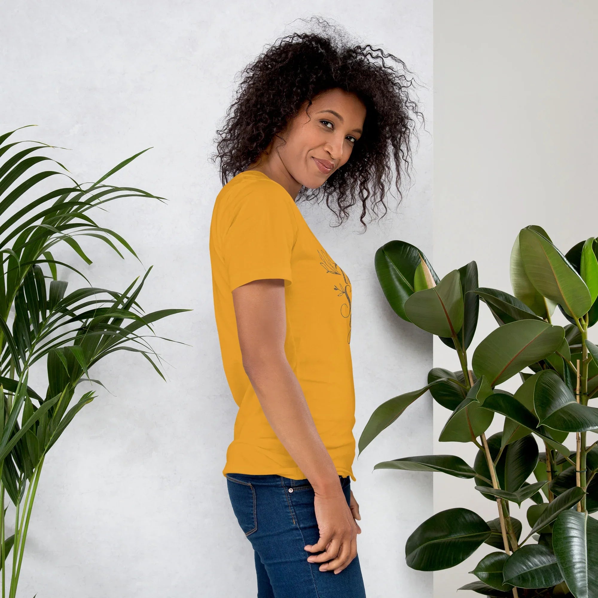 Women's T-Shirt | Stay True,Stay You. Women's t-shirt AwRans Clothing unisex-staple-t-shirt-mustard-right-679bbce1c5afc