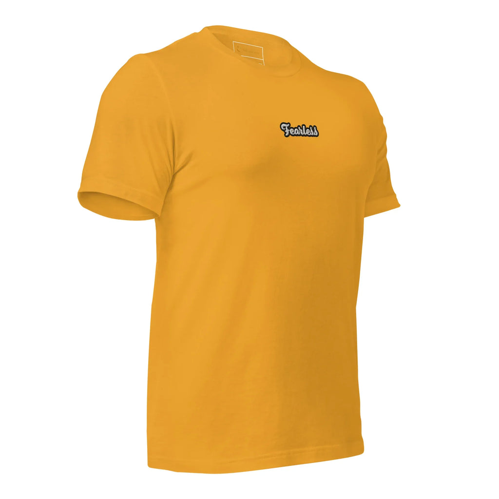 Unisex | Fearless T-Shirt t-shirt AwRans Clothing unisex-staple-t-shirt-mustard-right-front-674b718089f74