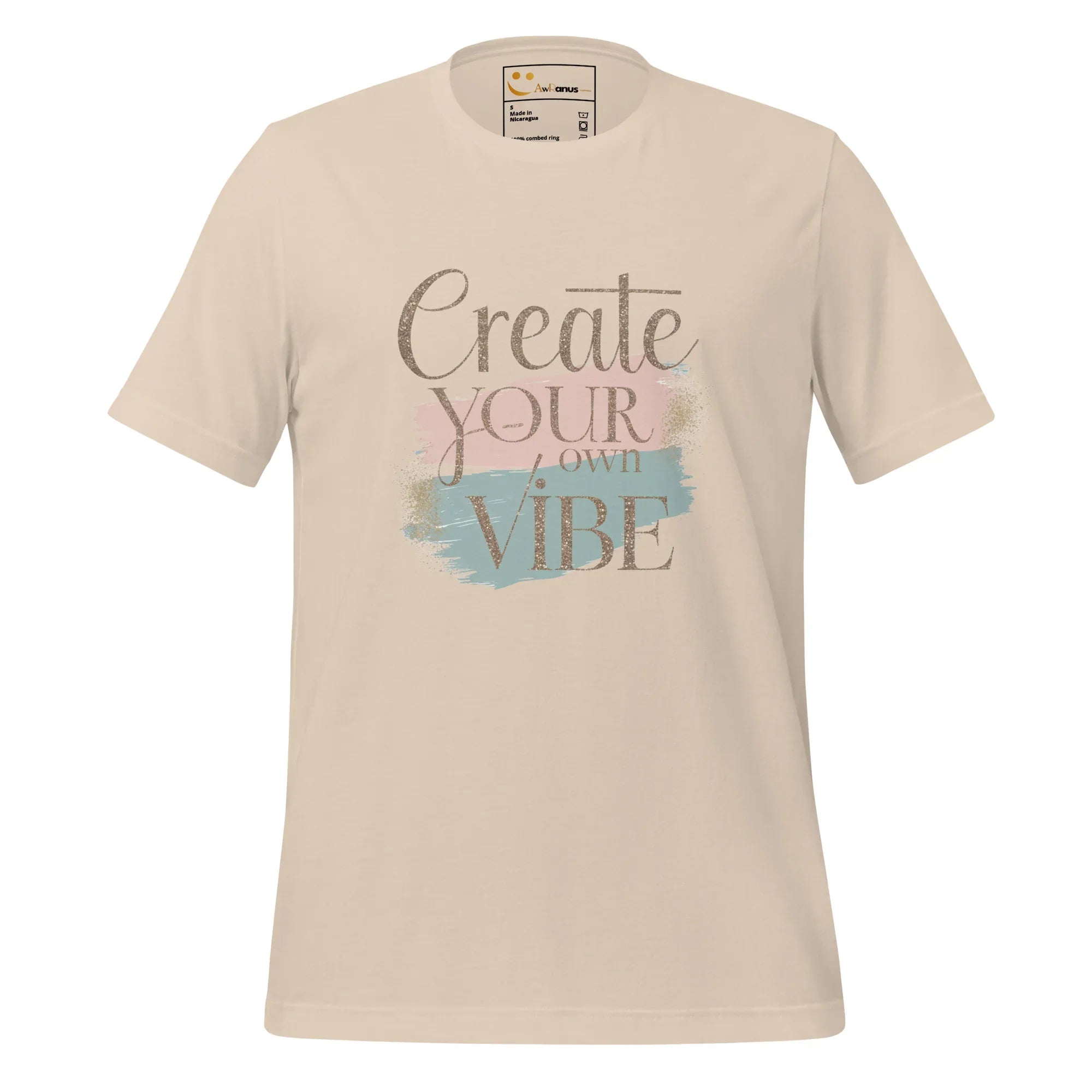Women's T-Shirt | Creat Your Own Vibe Women's t-shirt AwRans Clothing unisex-staple-t-shirt-soft-cream-front-6799e51f42916