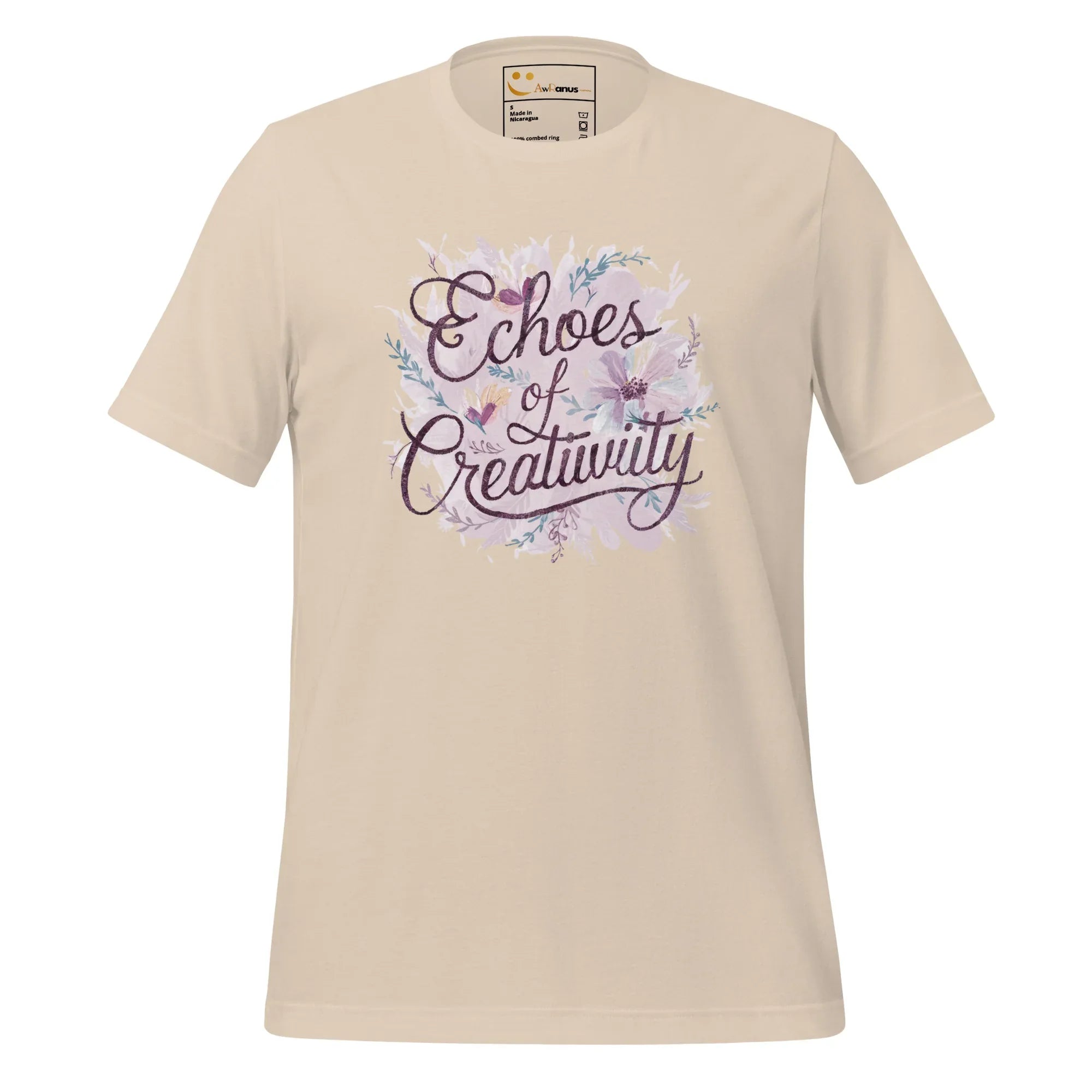 Women's T-Shirt | Echoes Of Creativity Women's t-shirt AwRans Clothing unisex-staple-t-shirt-soft-cream-front-6799ecd20e555