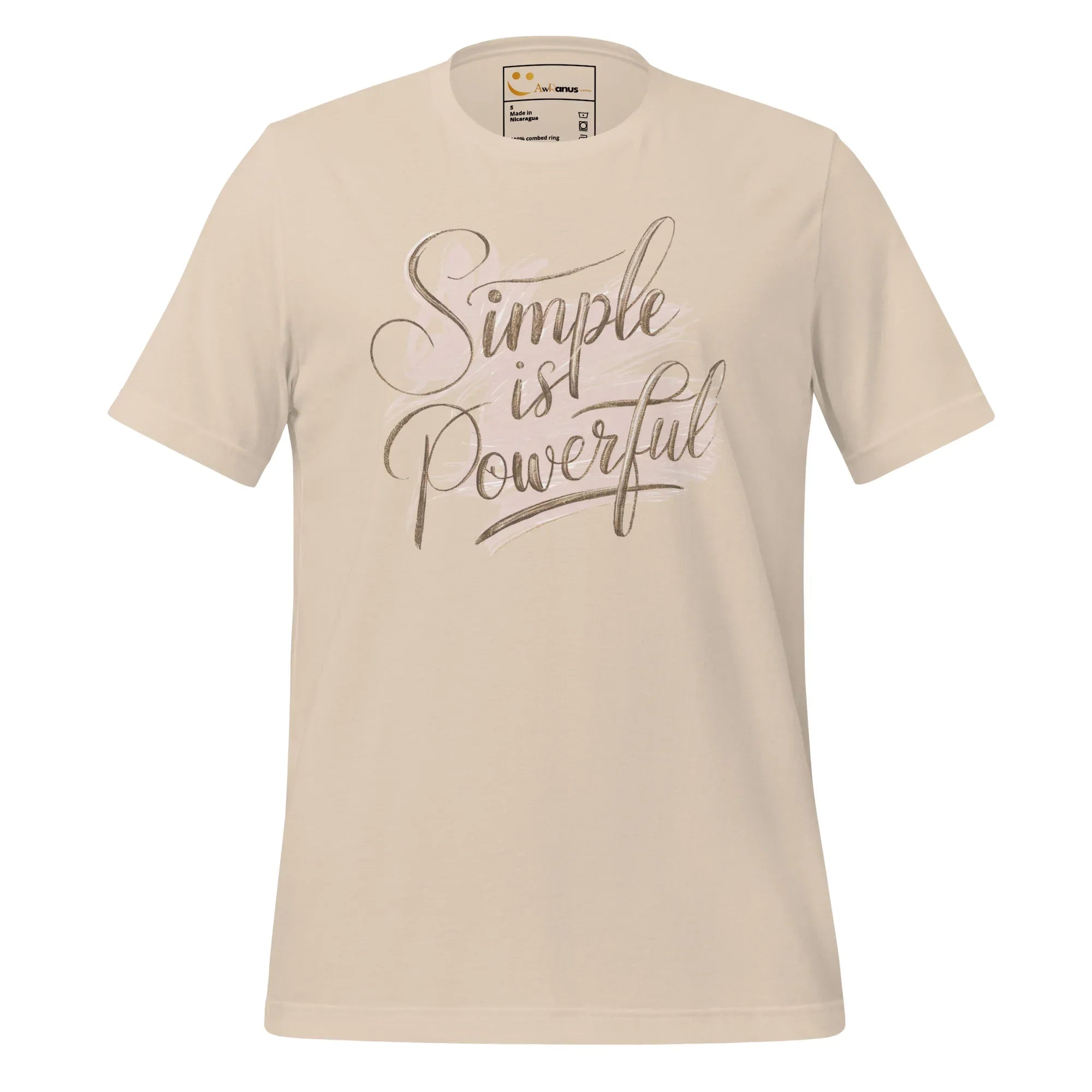 Women's T-Shirt | Simple Is Powerful Women's t-shirt AwRans Clothing unisex-staple-t-shirt-soft-cream-front-679a45941b14d
