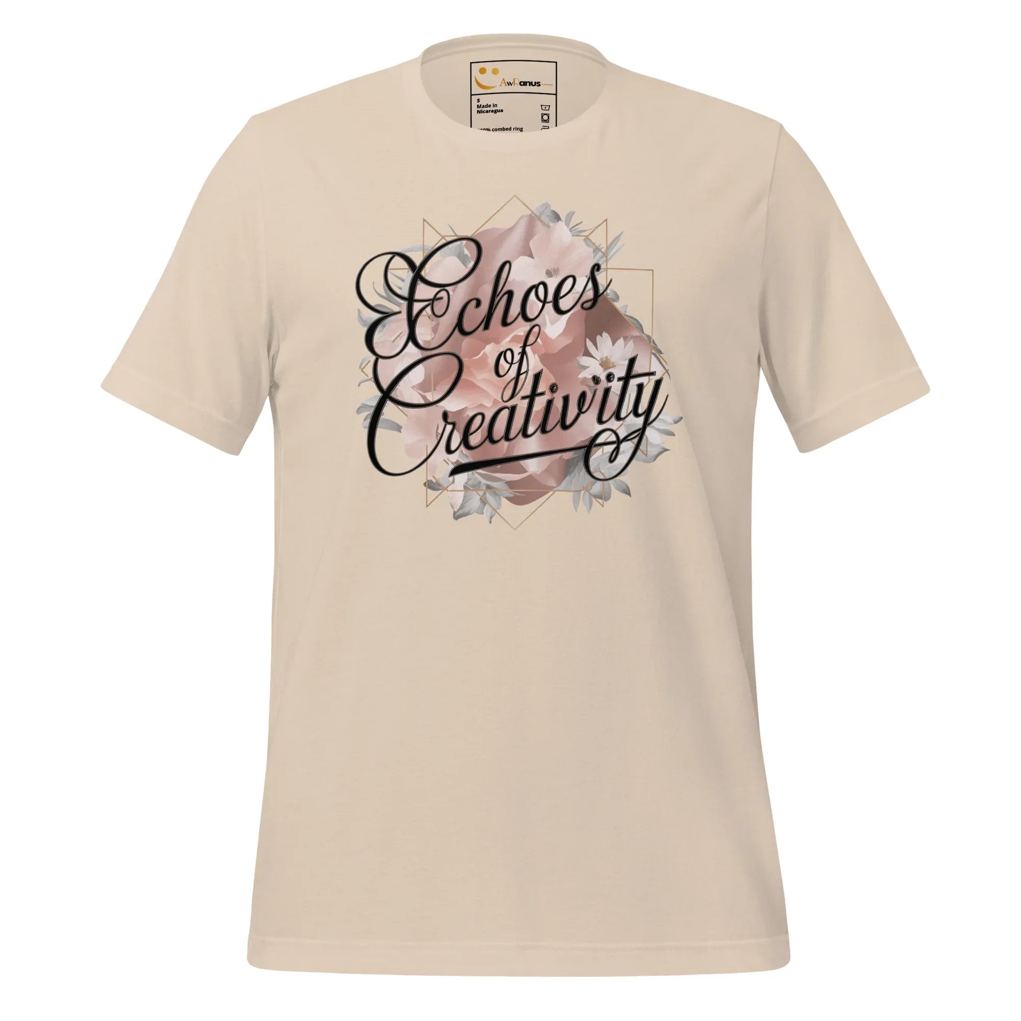 Women's T-Shirt | Echoes Of Creativity Women's t-shirt AwRans Clothing unisex-staple-t-shirt-soft-cream-front-679bbee535d0a