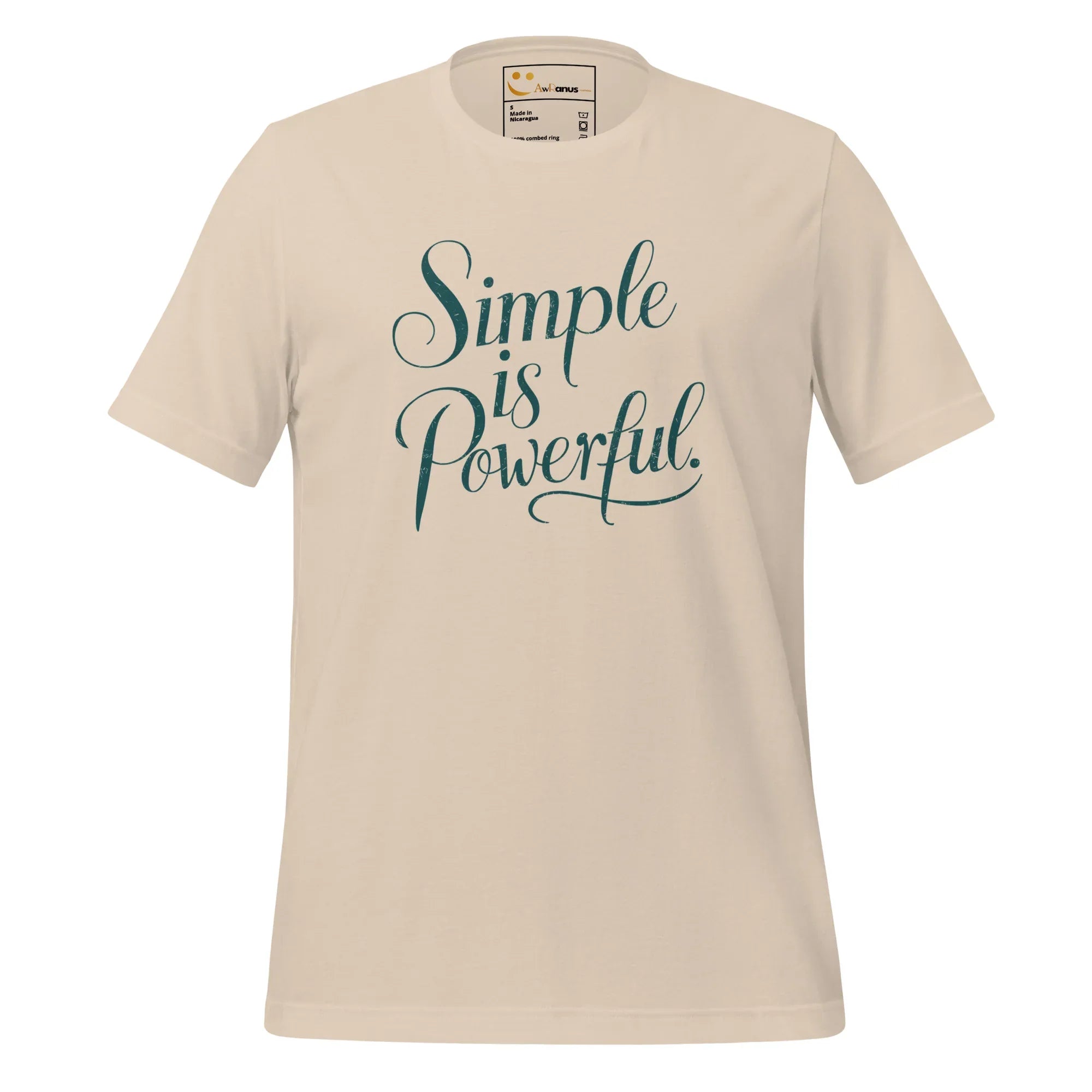 Women's T-Shirt | Simple Is Powerful Women's t-shirt AwRans Clothing unisex-staple-t-shirt-soft-cream-front-679bdccc8a704