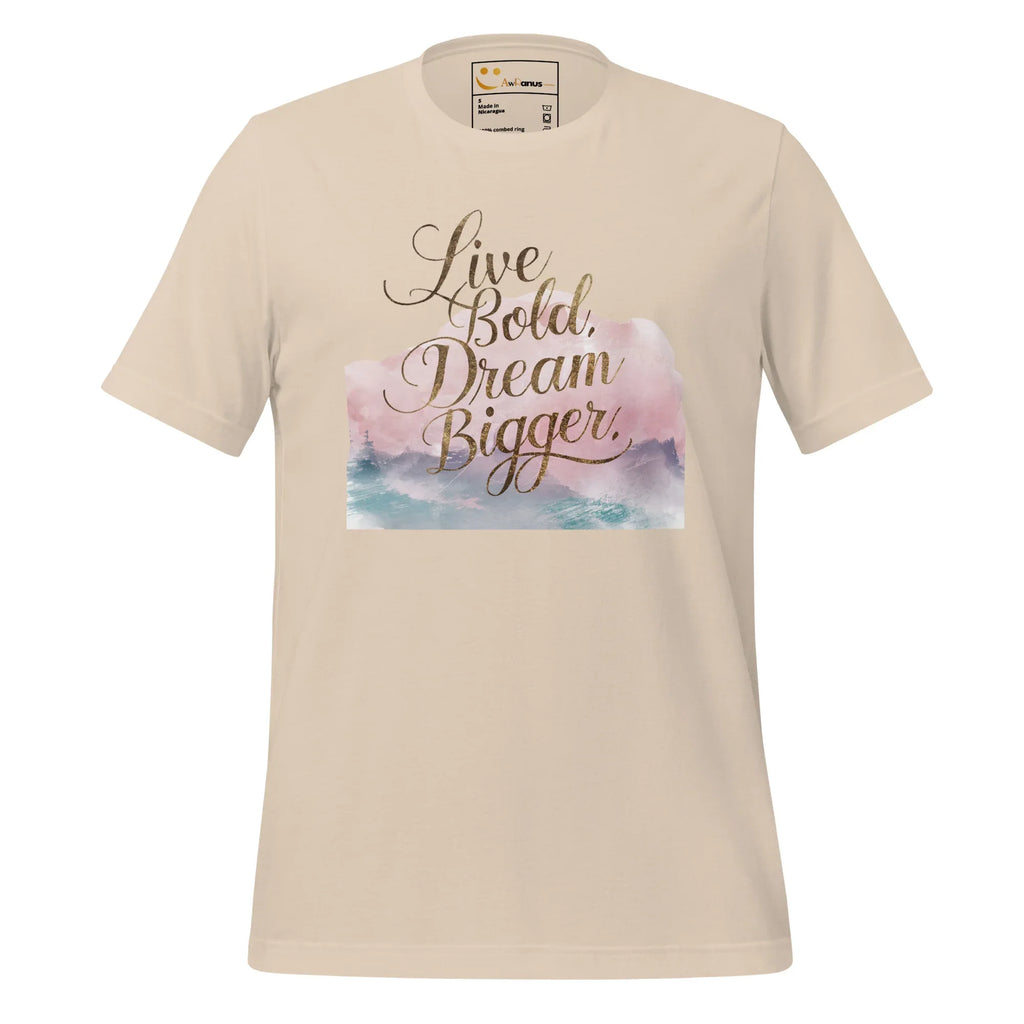 Women's T-Shirt | Live Bold,Dream Bigger. Women's t-shirt AwRans Clothing unisex-staple-t-shirt-soft-cream-front-679be00234ca7